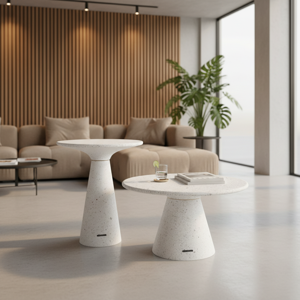 Terrazzo D60 Side Table N012-56 -  Side Tables - ebarza Furniture UAE | Shop Modern Furniture in Abu Dhabi & Dubai - مفروشات ايبازرا في الامارات | تسوق اثاث عصري وديكورات مميزة في دبي وابوظبي