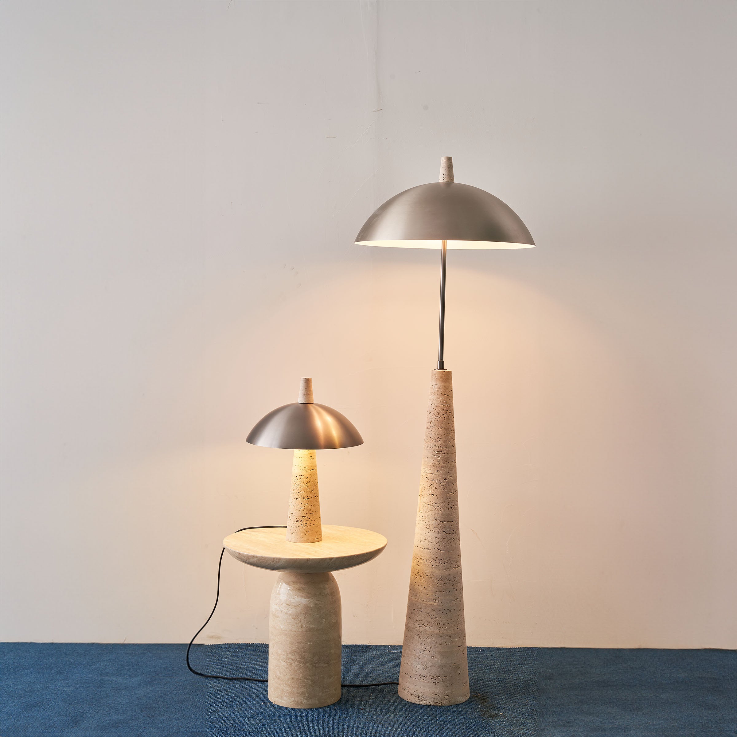 Natural  Travertine Floor Lamp JA-015F -  Floor Lamps - ebarza Furniture UAE | Shop Modern Furniture in Abu Dhabi & Dubai - مفروشات ايبازرا في الامارات | تسوق اثاث عصري وديكورات مميزة في دبي وابوظبي
