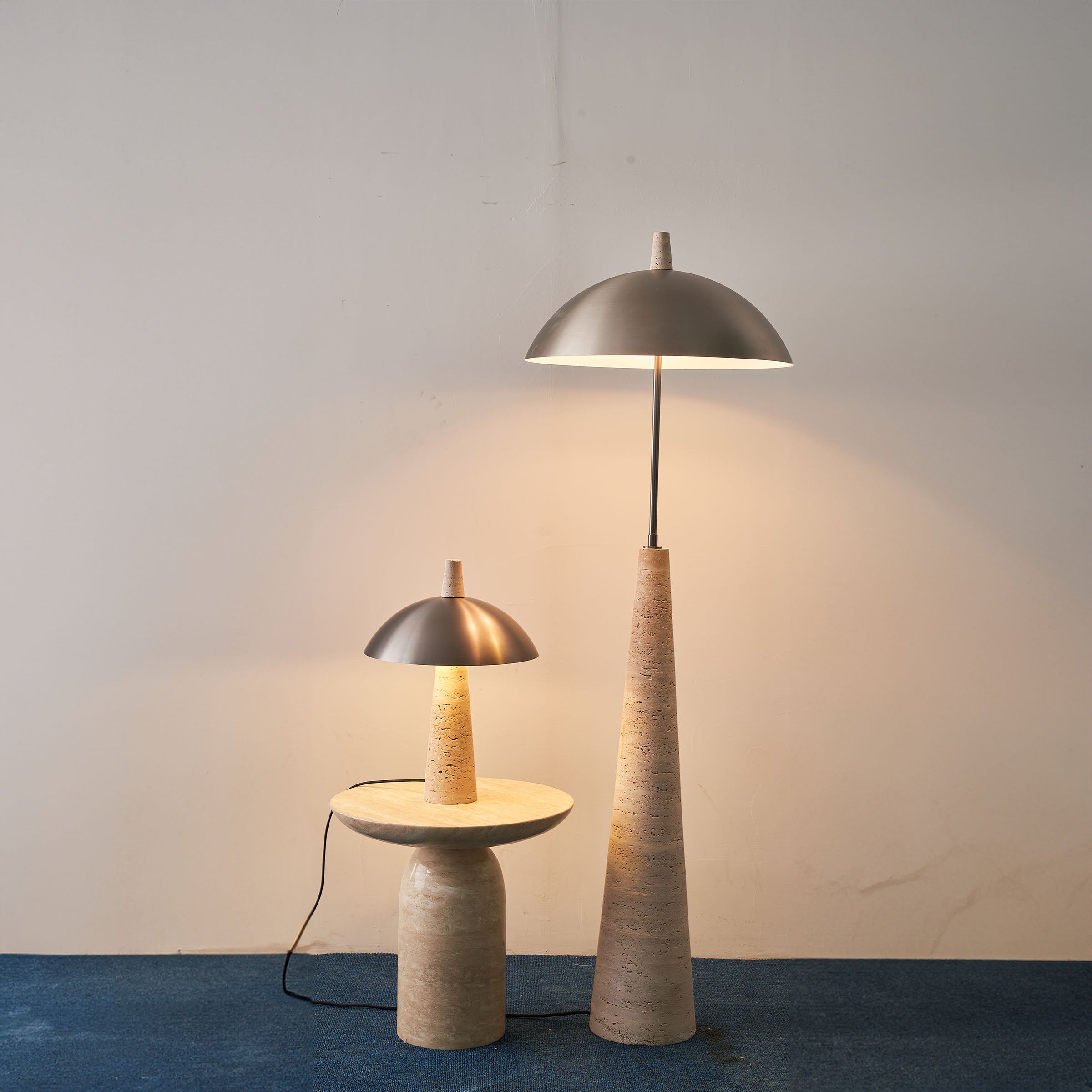 Natural  Travertine Floor Lamp JA-015F -  Floor Lamps - ebarza Furniture UAE | Shop Modern Furniture in Abu Dhabi & Dubai - مفروشات ايبازرا في الامارات | تسوق اثاث عصري وديكورات مميزة في دبي وابوظبي