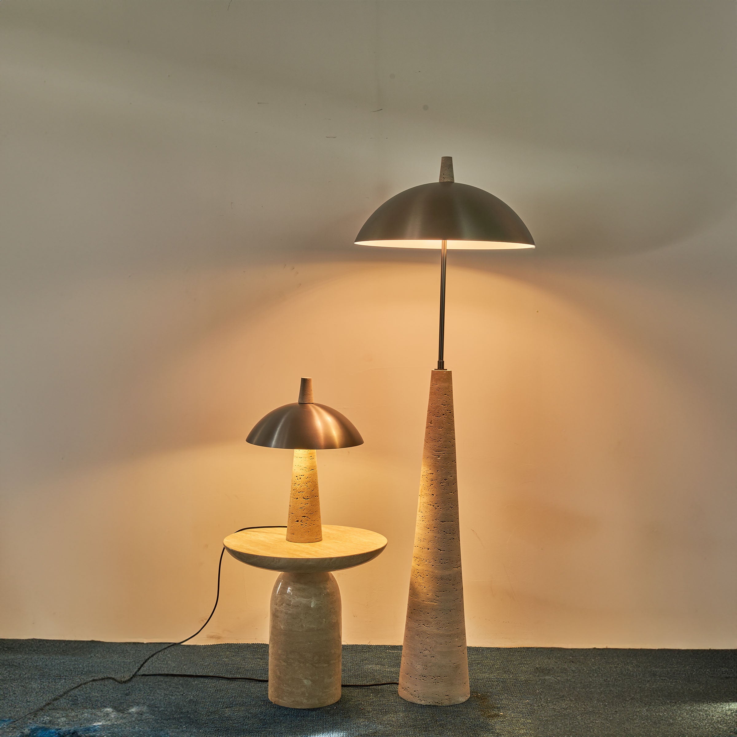 Natural  Travertine Floor Lamp JA-015F -  Floor Lamps - ebarza Furniture UAE | Shop Modern Furniture in Abu Dhabi & Dubai - مفروشات ايبازرا في الامارات | تسوق اثاث عصري وديكورات مميزة في دبي وابوظبي