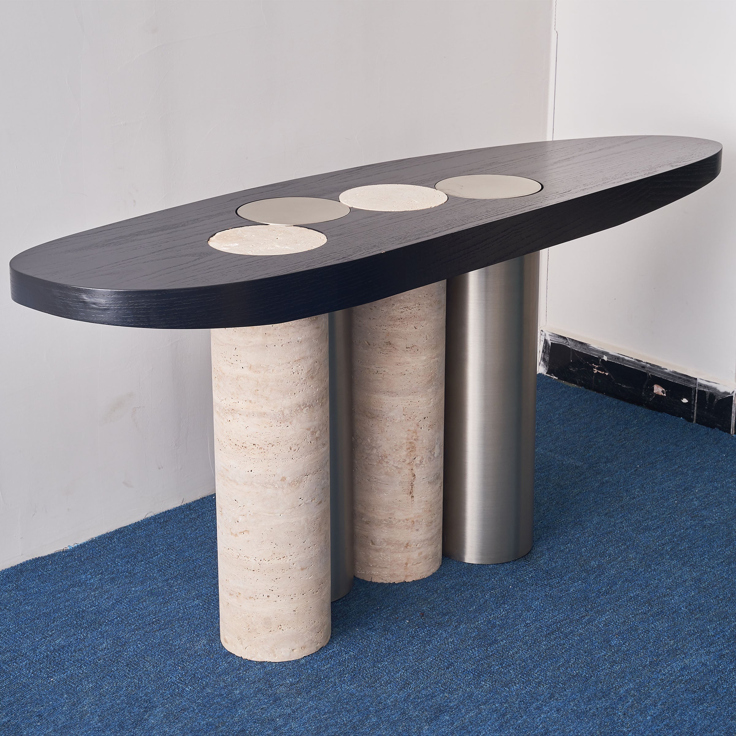Travertine Console Table JA016 -  Consoles - ebarza Furniture UAE | Shop Modern Furniture in Abu Dhabi & Dubai - مفروشات ايبازرا في الامارات | تسوق اثاث عصري وديكورات مميزة في دبي وابوظبي