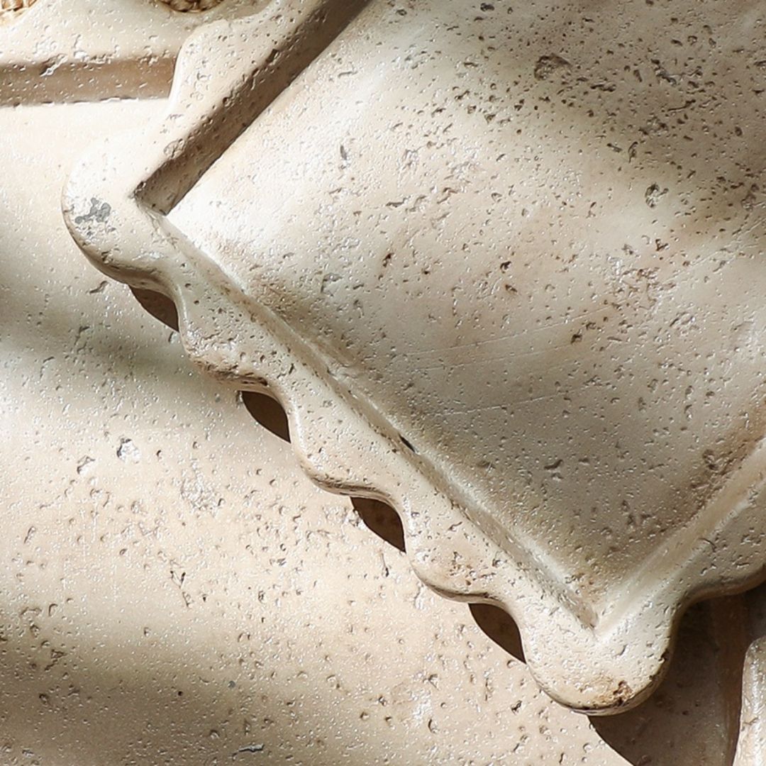 Travertine Curved Edge Plate-B FF-SN24015B -  Trays - ebarza Furniture UAE | Shop Modern Furniture in Abu Dhabi & Dubai - مفروشات ايبازرا في الامارات | تسوق اثاث عصري وديكورات مميزة في دبي وابوظبي