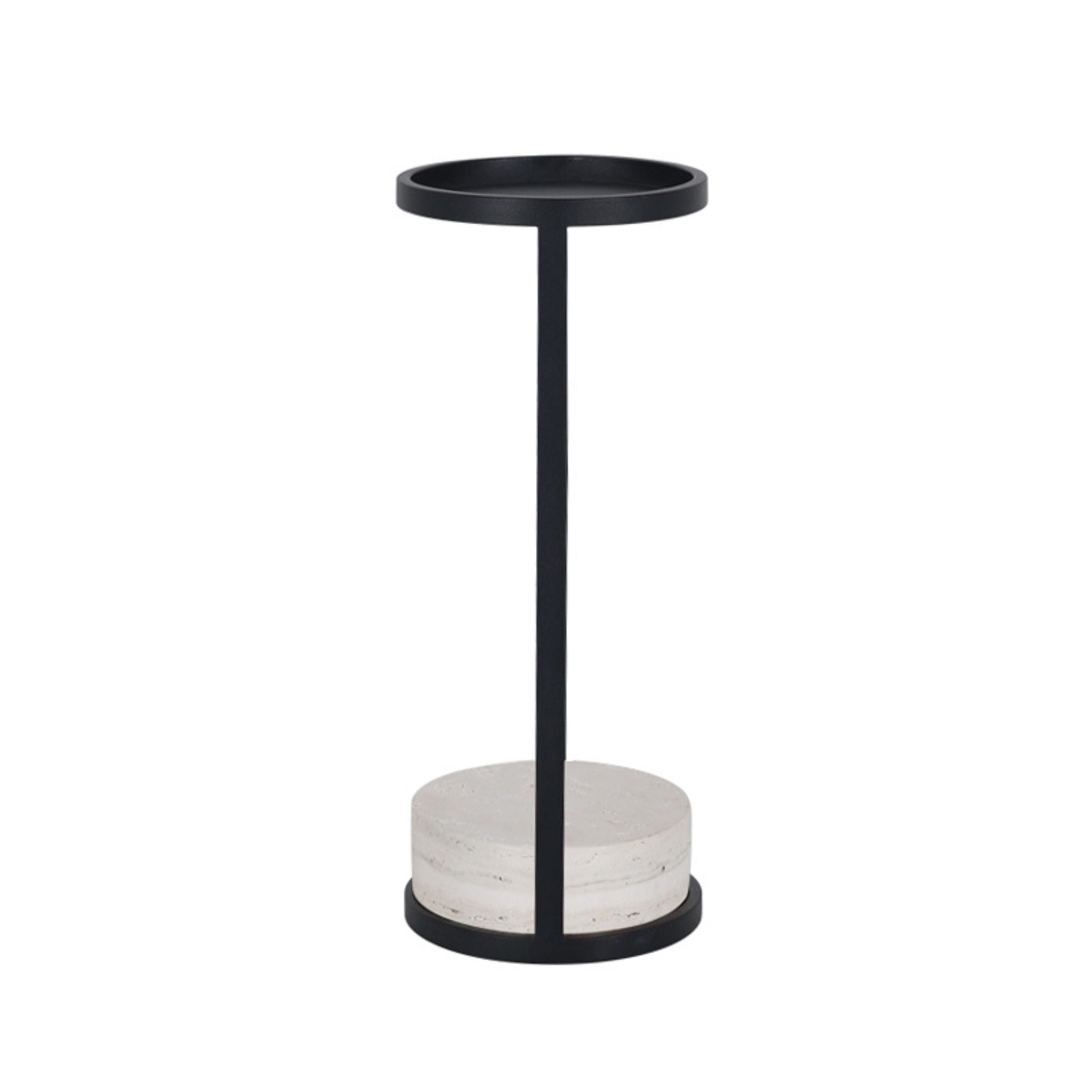 Travertine Marble Side Table MO-576/ BP576 -  Side Tables - ebarza Furniture UAE | Shop Modern Furniture in Abu Dhabi & Dubai - مفروشات ايبازرا في الامارات | تسوق اثاث عصري وديكورات مميزة في دبي وابوظبي