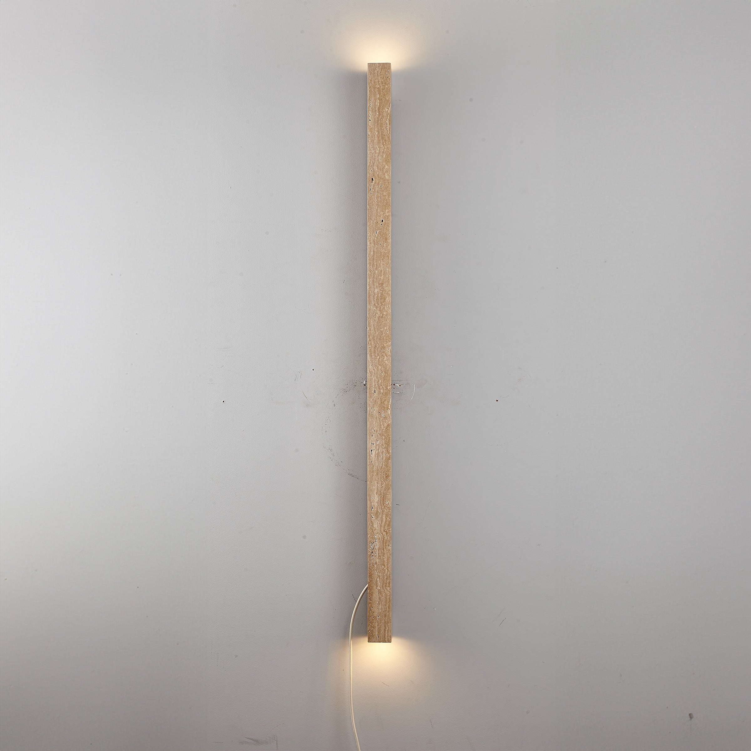 Beige Natural Travertine Marble  Wall Lamp 60020-3W -  Wall Lamps - ebarza Furniture UAE | Shop Modern Furniture in Abu Dhabi & Dubai - مفروشات ايبازرا في الامارات | تسوق اثاث عصري وديكورات مميزة في دبي وابوظبي