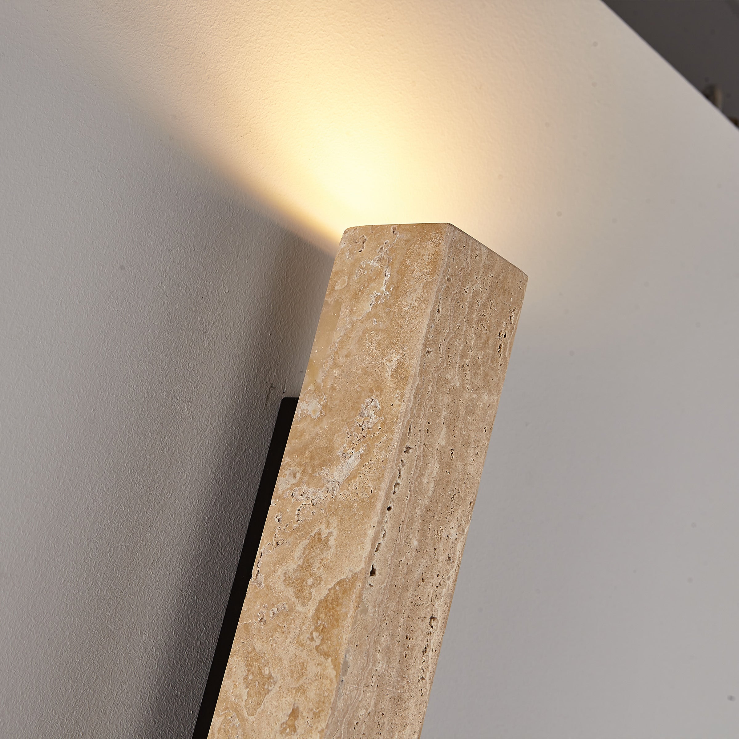 Beige Natural Travertine Marble  Wall Lamp 60020-3W -  Wall Lamps - ebarza Furniture UAE | Shop Modern Furniture in Abu Dhabi & Dubai - مفروشات ايبازرا في الامارات | تسوق اثاث عصري وديكورات مميزة في دبي وابوظبي