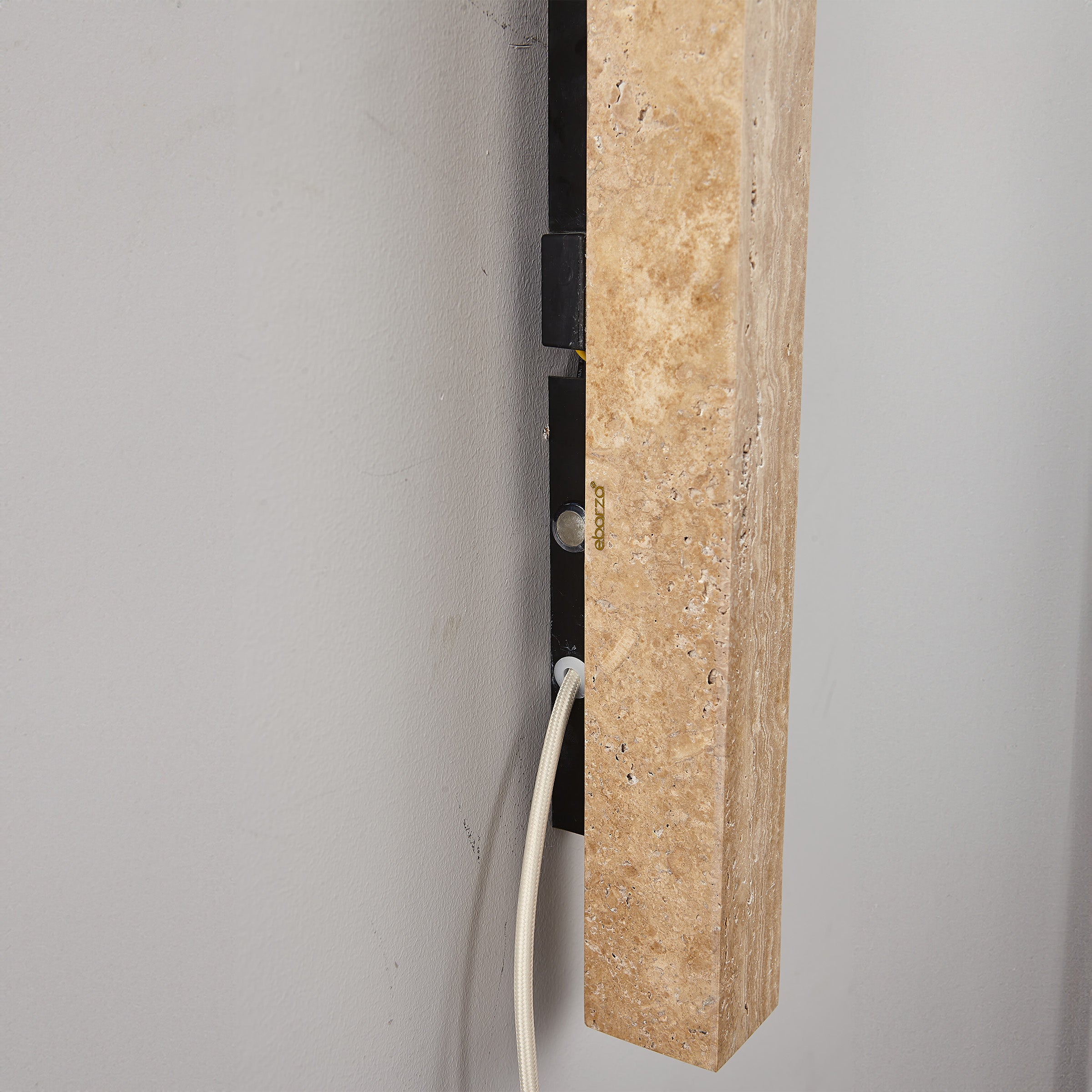 Beige Natural Travertine Marble  Wall Lamp 60020-3W -  Wall Lamps - ebarza Furniture UAE | Shop Modern Furniture in Abu Dhabi & Dubai - مفروشات ايبازرا في الامارات | تسوق اثاث عصري وديكورات مميزة في دبي وابوظبي