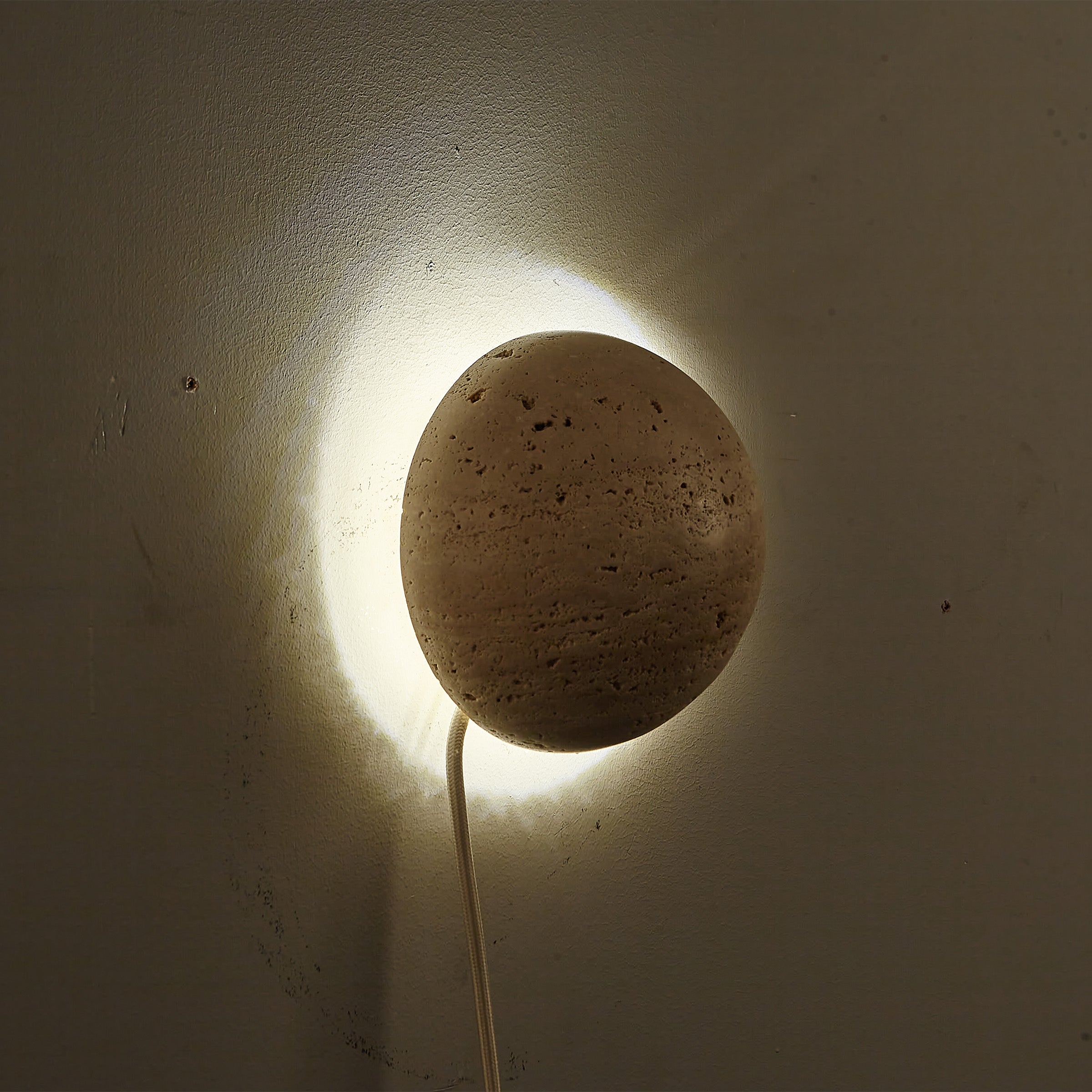 Beige Natural Travertine Marble  Wall Lamp 60109-W1 -  Wall Lamps - ebarza Furniture UAE | Shop Modern Furniture in Abu Dhabi & Dubai - مفروشات ايبازرا في الامارات | تسوق اثاث عصري وديكورات مميزة في دبي وابوظبي