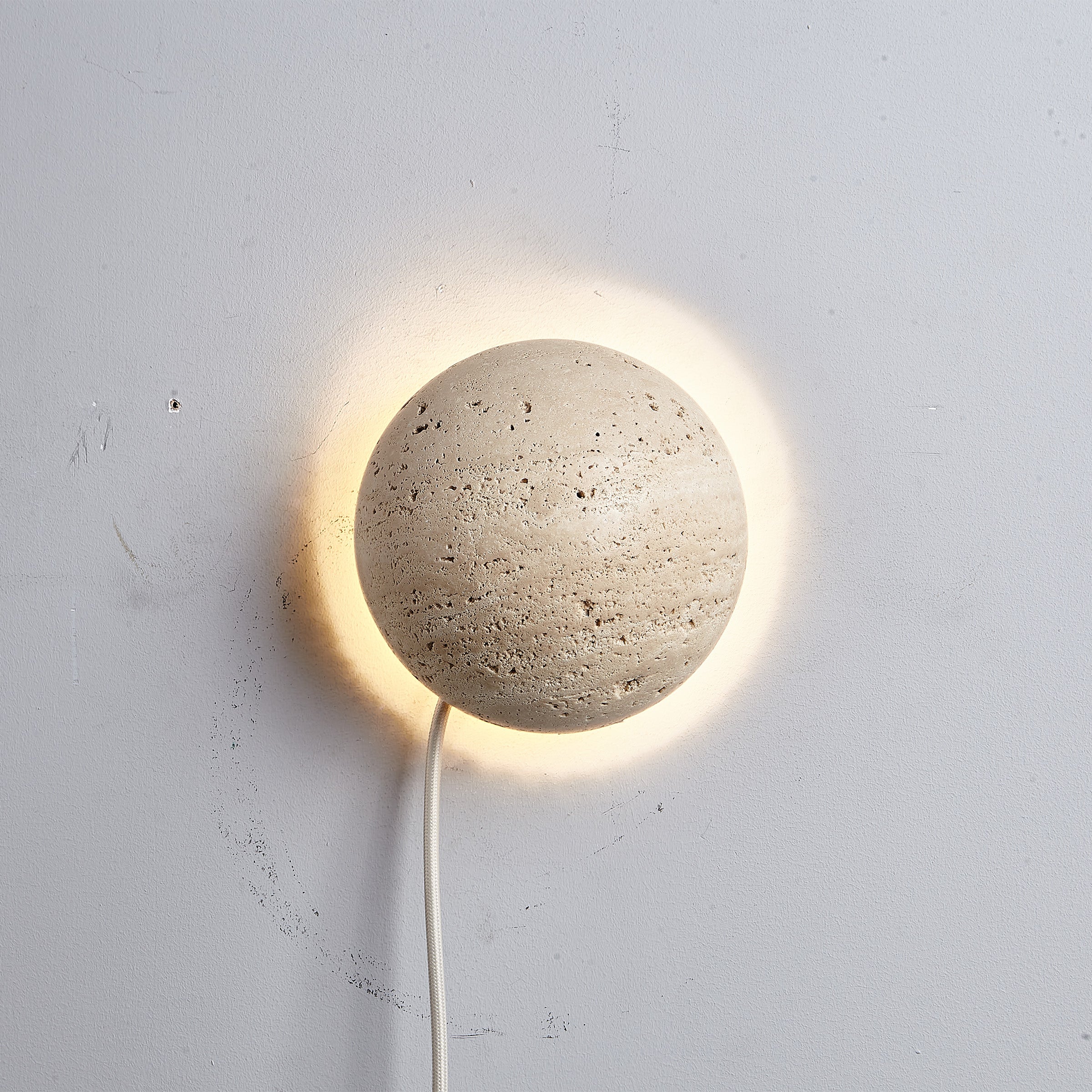 Beige Natural Travertine Marble  Wall Lamp 60109-W1 -  Wall Lamps - ebarza Furniture UAE | Shop Modern Furniture in Abu Dhabi & Dubai - مفروشات ايبازرا في الامارات | تسوق اثاث عصري وديكورات مميزة في دبي وابوظبي