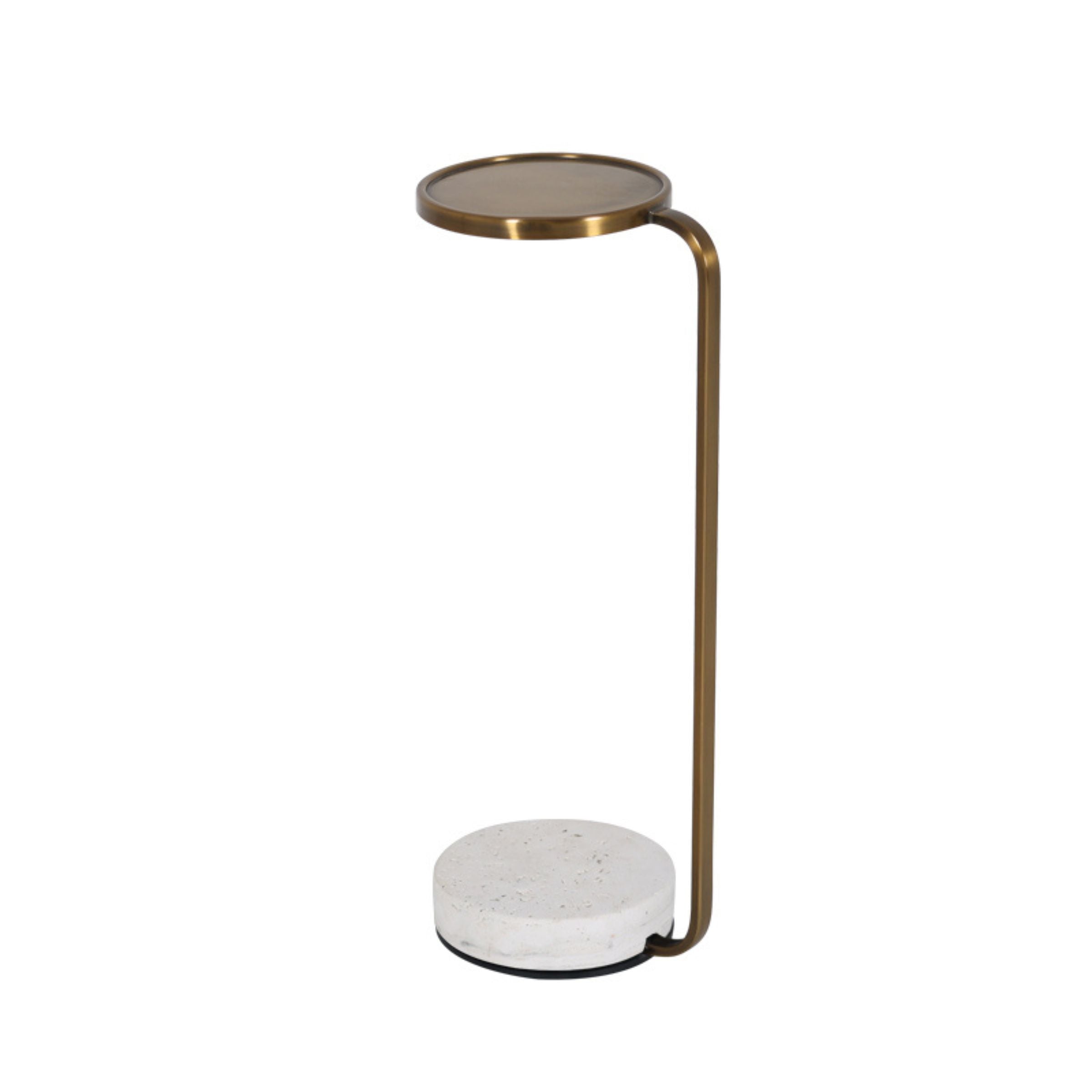 Travertine and Gold metal in Copper Side Table BP4916-TRA -  Side Tables - ebarza Furniture UAE | Shop Modern Furniture in Abu Dhabi & Dubai - مفروشات ايبازرا في الامارات | تسوق اثاث عصري وديكورات مميزة في دبي وابوظبي