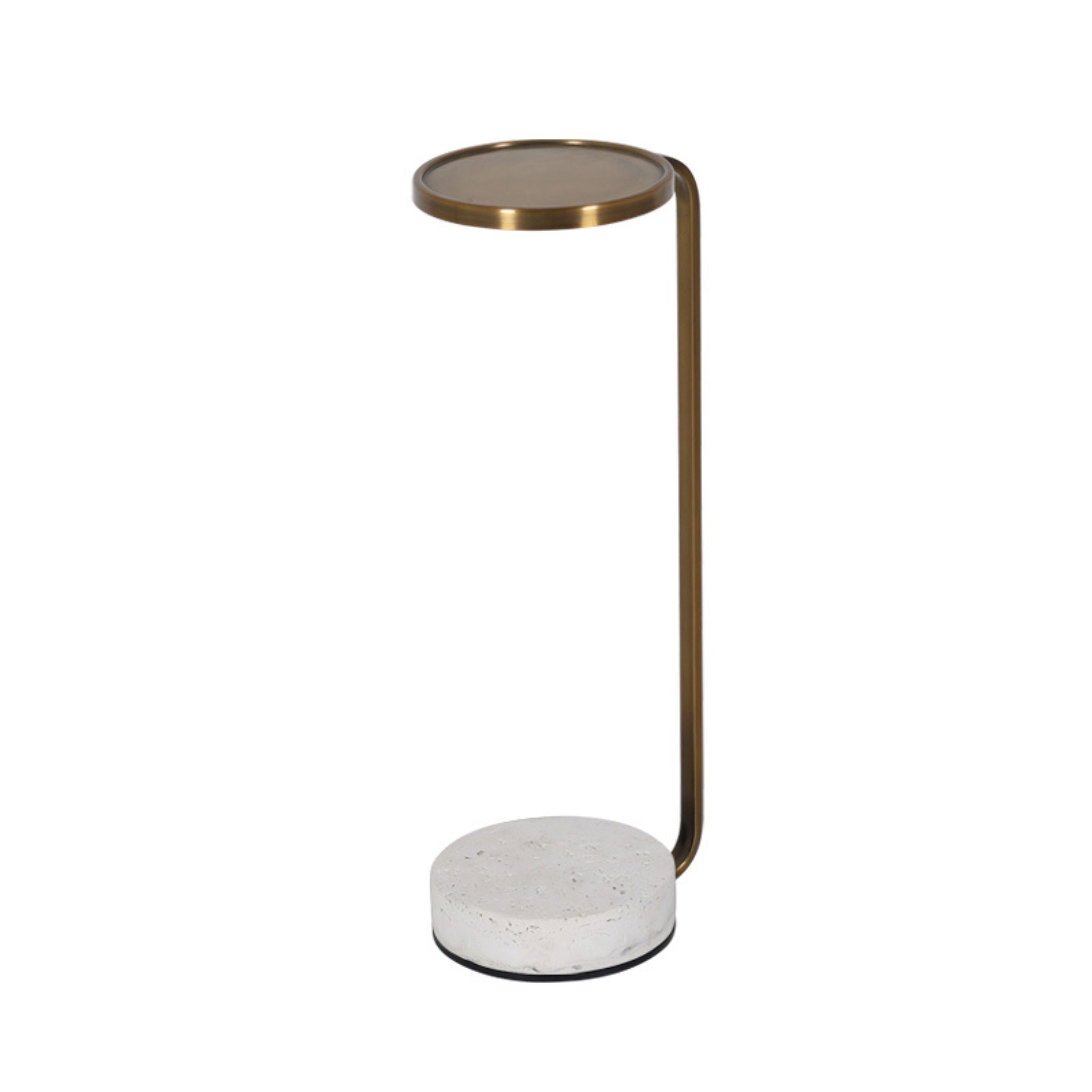 Travertine and Gold metal in Copper Side Table BP4916-TRA -  Side Tables - ebarza Furniture UAE | Shop Modern Furniture in Abu Dhabi & Dubai - مفروشات ايبازرا في الامارات | تسوق اثاث عصري وديكورات مميزة في دبي وابوظبي
