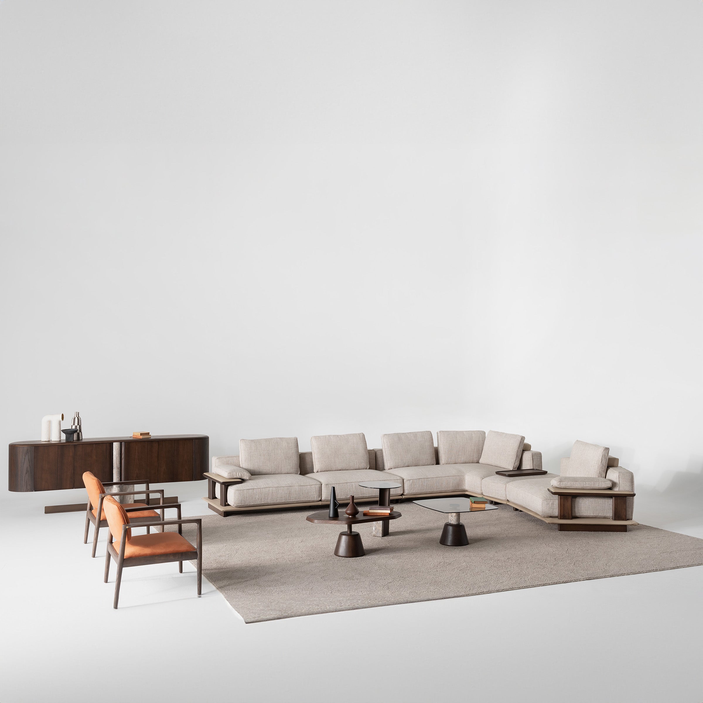 ODEON SINGLE MODULE WITH LEFT ARM 123cm for Odeon Sofa OD-L/M-ARM003 -  Sofas - ebarza Furniture UAE | Shop Modern Furniture in Abu Dhabi & Dubai - مفروشات ايبازرا في الامارات | تسوق اثاث عصري وديكورات مميزة في دبي وابوظبي