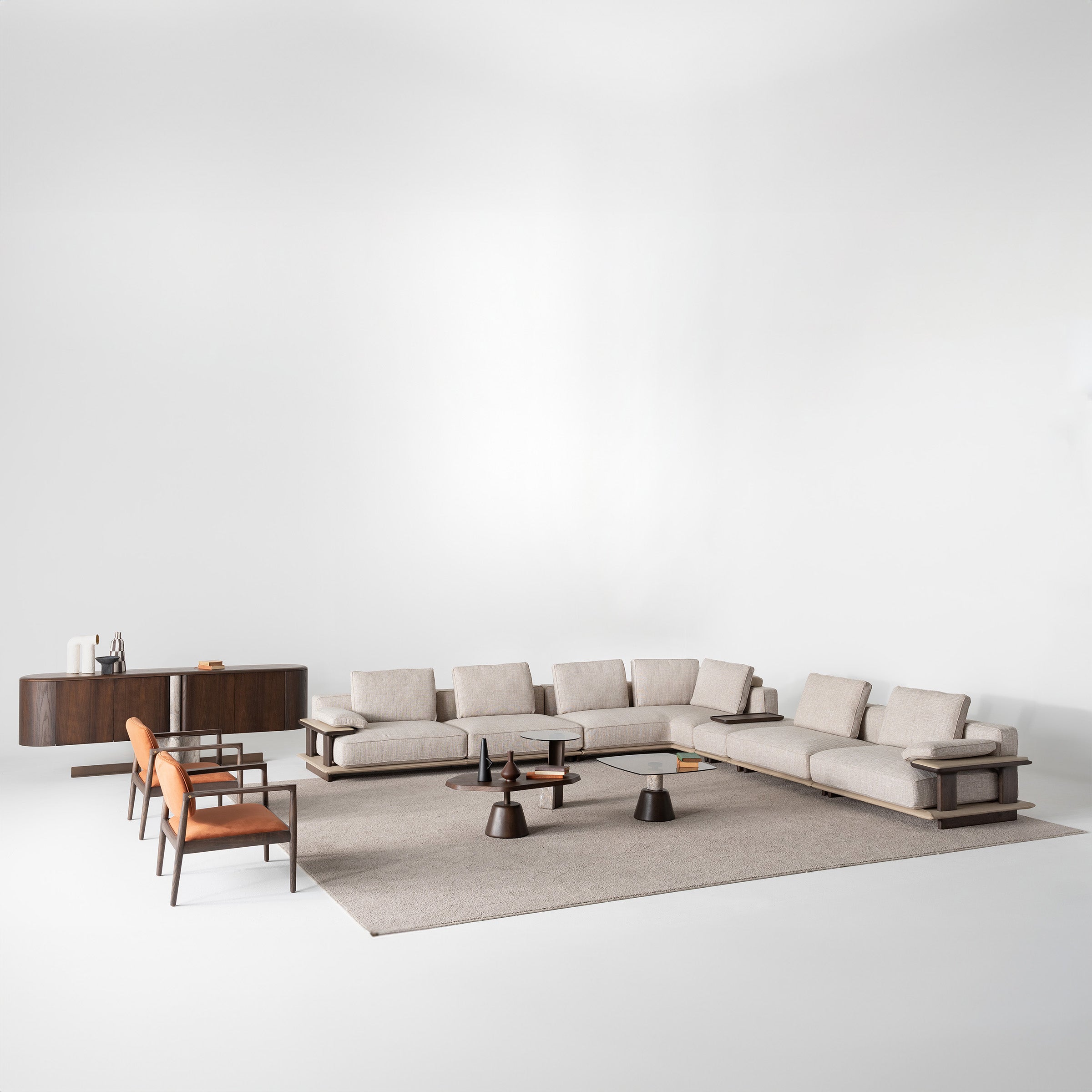 ODEON SINGLE MODULE WITH LEFT ARM 123cm for Odeon Sofa OD-L/M-ARM003 -  Sofas - ebarza Furniture UAE | Shop Modern Furniture in Abu Dhabi & Dubai - مفروشات ايبازرا في الامارات | تسوق اثاث عصري وديكورات مميزة في دبي وابوظبي