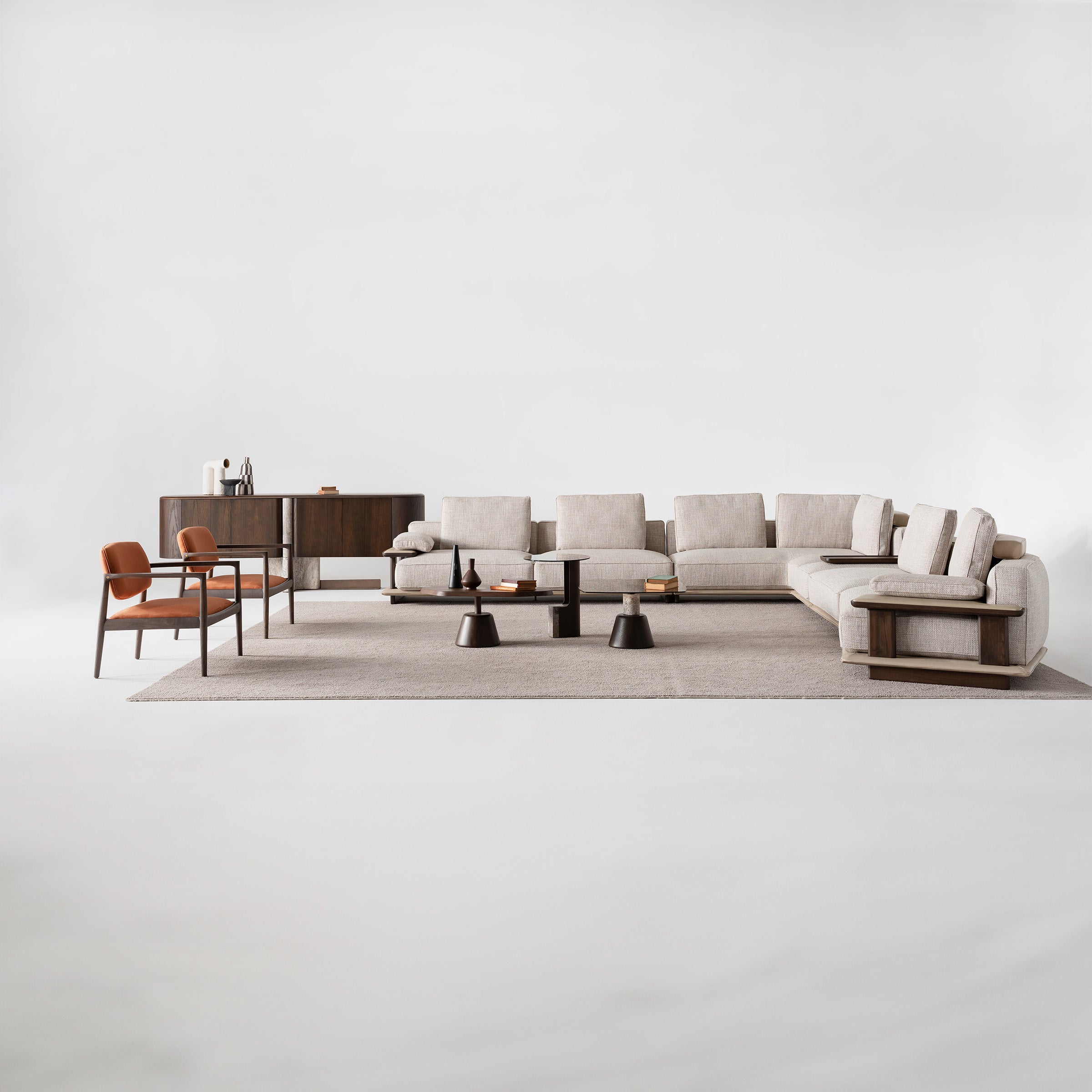 ODEON SINGLE MODULE WITH LEFT ARM 123cm for Odeon Sofa OD-L/M-ARM003 -  Sofas - ebarza Furniture UAE | Shop Modern Furniture in Abu Dhabi & Dubai - مفروشات ايبازرا في الامارات | تسوق اثاث عصري وديكورات مميزة في دبي وابوظبي