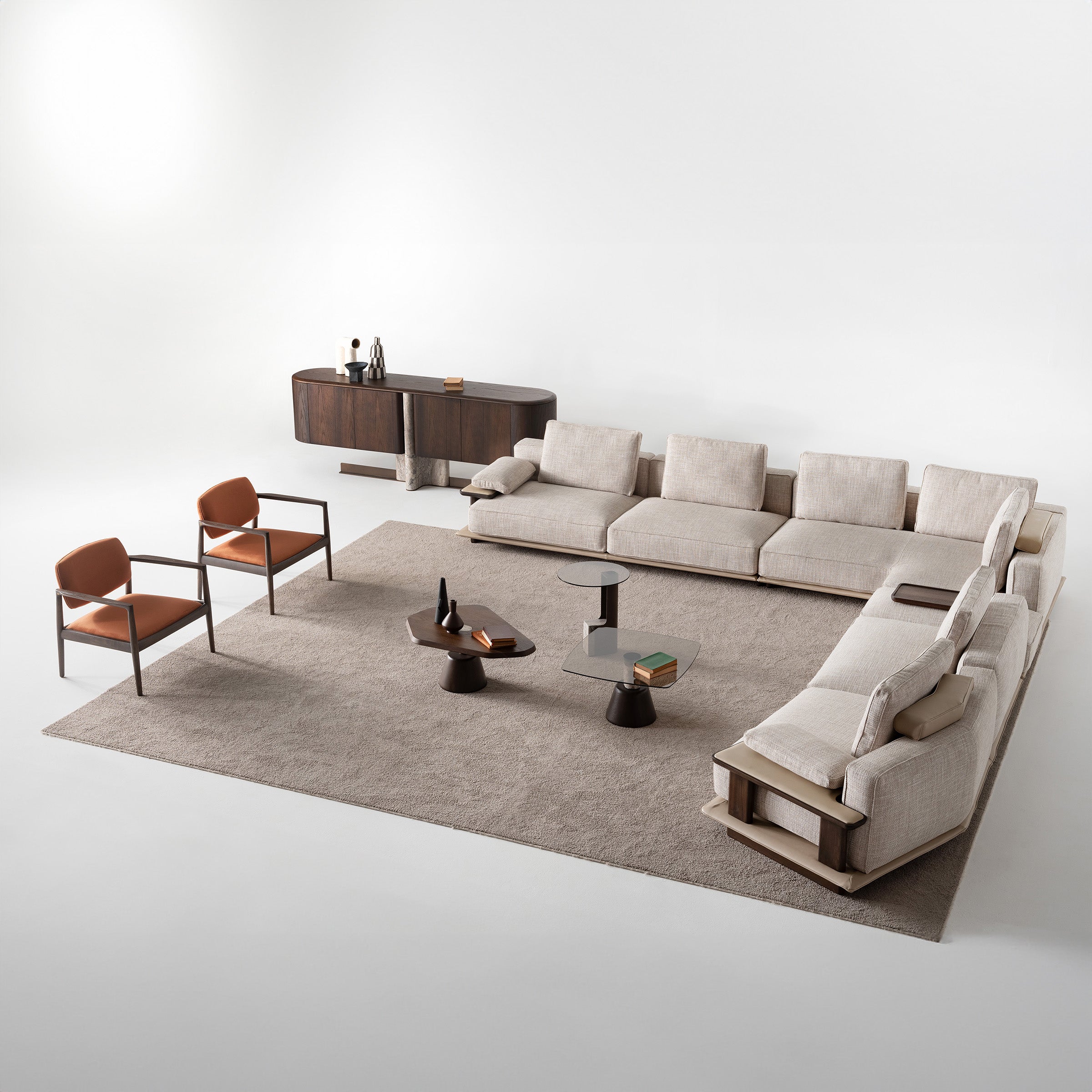 ODEON SINGLE MODULE WITH LEFT ARM 123cm for Odeon Sofa OD-L/M-ARM003 -  Sofas - ebarza Furniture UAE | Shop Modern Furniture in Abu Dhabi & Dubai - مفروشات ايبازرا في الامارات | تسوق اثاث عصري وديكورات مميزة في دبي وابوظبي
