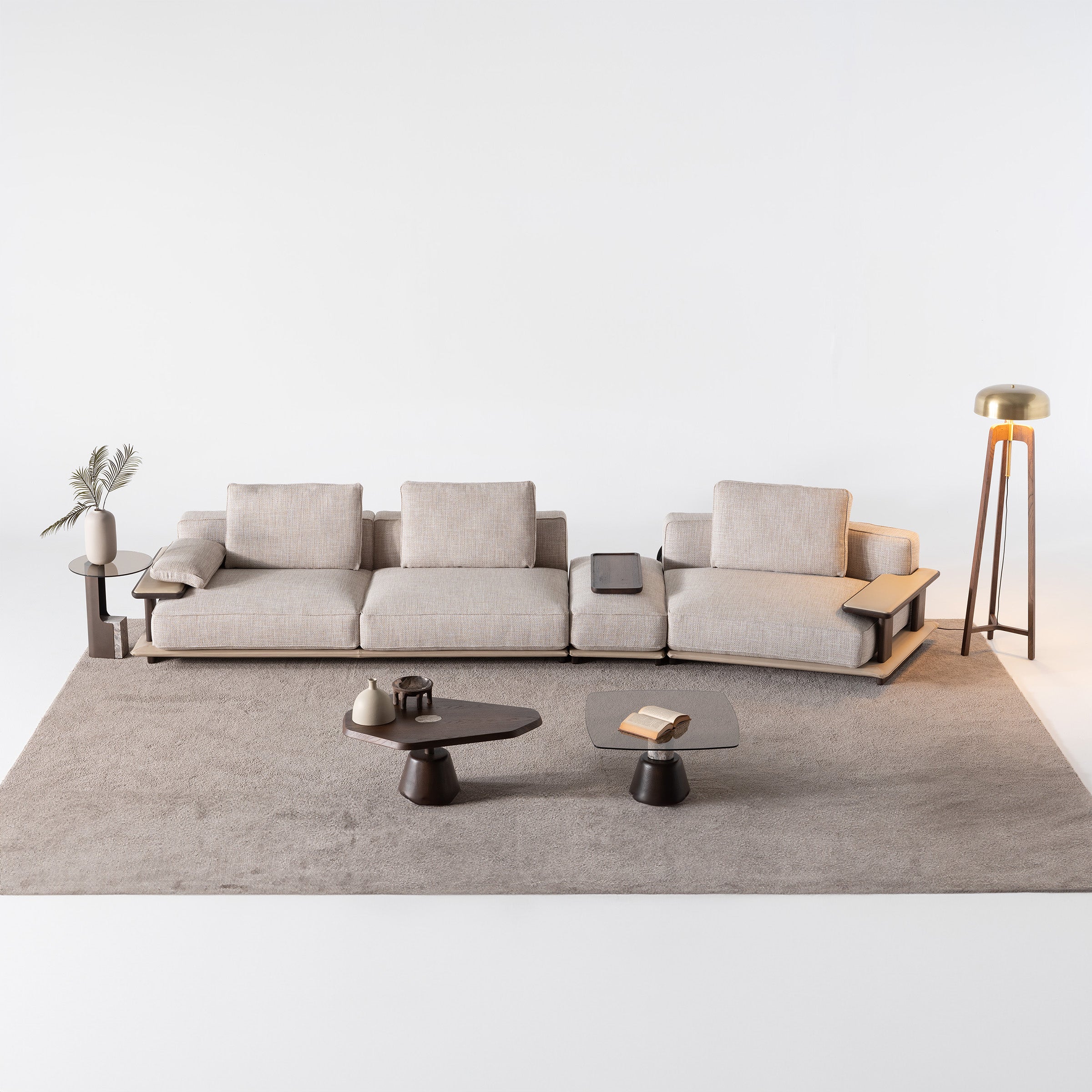 ODEON SINGLE MODULE WITH LEFT ARM 123cm for Odeon Sofa OD-L/M-ARM003 -  Sofas - ebarza Furniture UAE | Shop Modern Furniture in Abu Dhabi & Dubai - مفروشات ايبازرا في الامارات | تسوق اثاث عصري وديكورات مميزة في دبي وابوظبي