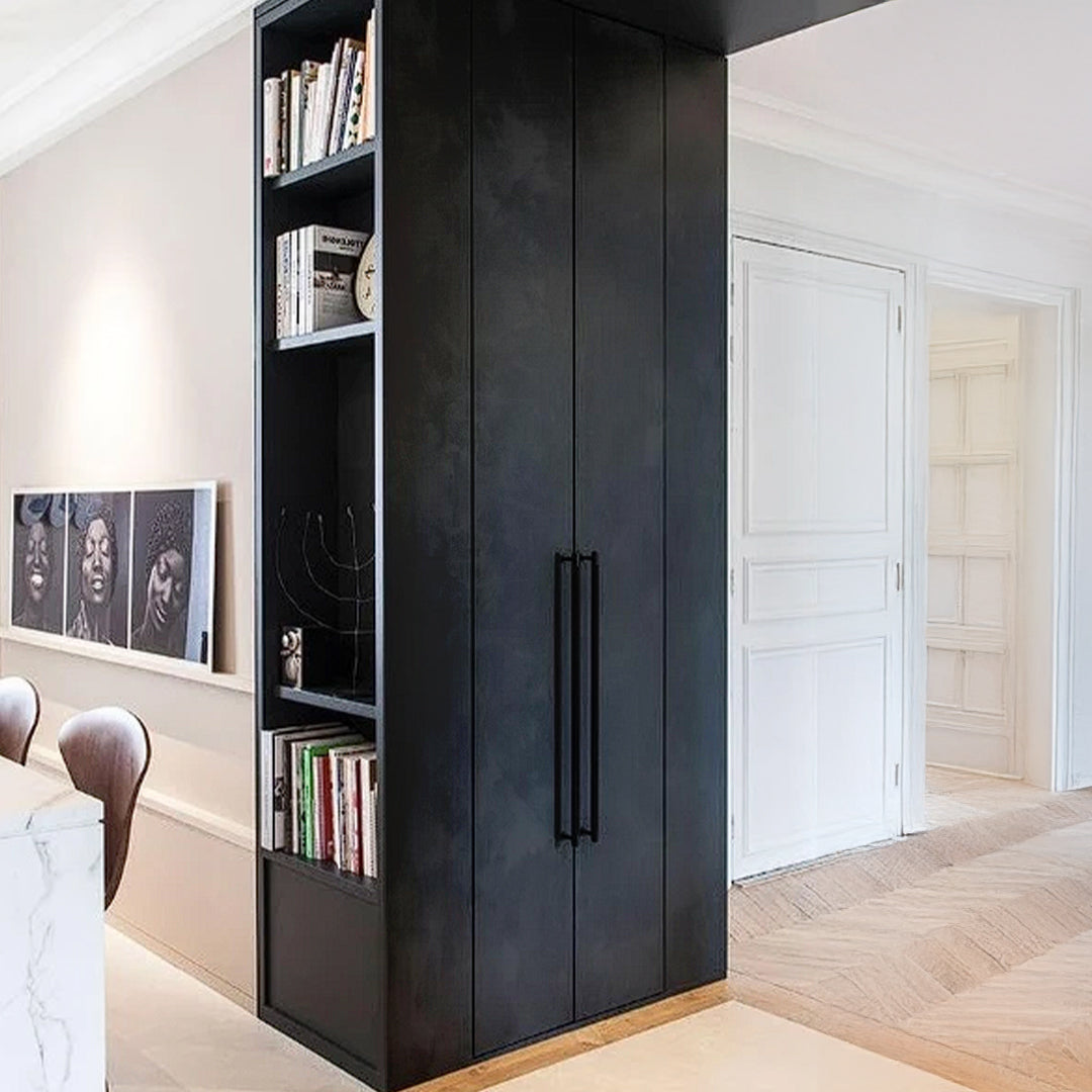 Sample of WPC SLAT MULTIPURPOSE WALL PANEL 4 SIDE WRAPPED 350*24cm COLOUR :H221 Starry Black H -Sample -  Wall panels samples - ebarza Furniture UAE | Shop Modern Furniture in Abu Dhabi & Dubai - مفروشات ايبازرا في الامارات | تسوق اثاث عصري وديكورات مميزة في دبي وابوظبي