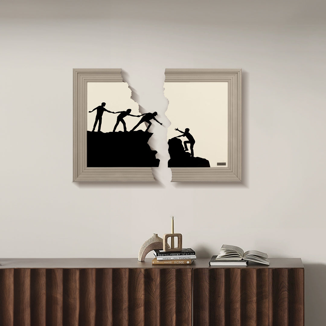 Handmade Cracked Painting & Frame With Texture Painting - Beige And Brown Tones 2309D0012-1 -  Paintings - ebarza Furniture UAE | Shop Modern Furniture in Abu Dhabi & Dubai - مفروشات ايبازرا في الامارات | تسوق اثاث عصري وديكورات مميزة في دبي وابوظبي