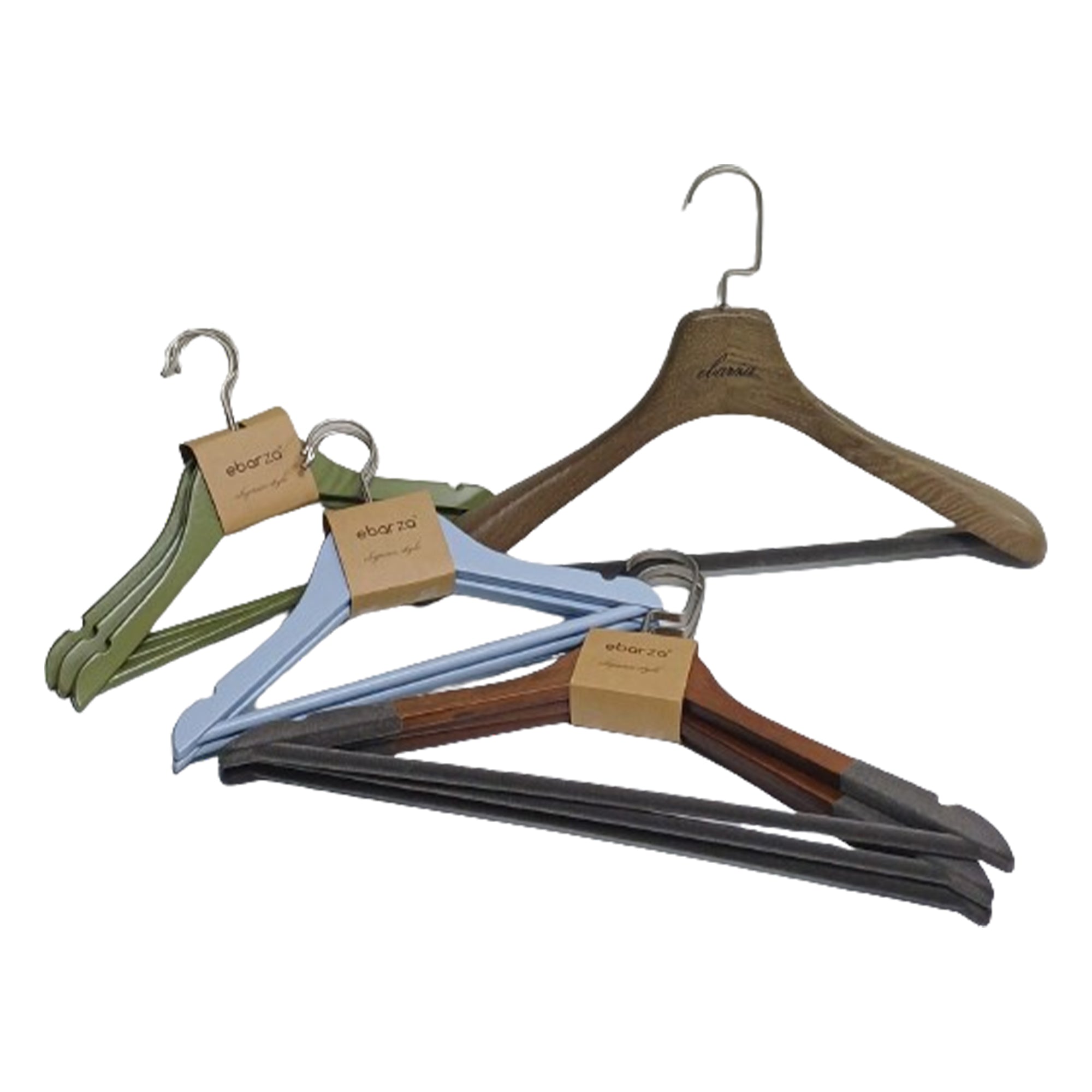 Set of 3 Maple Wood Coat Hanger LSM-01 -  Hangers - ebarza Furniture UAE | Shop Modern Furniture in Abu Dhabi & Dubai - مفروشات ايبازرا في الامارات | تسوق اثاث عصري وديكورات مميزة في دبي وابوظبي