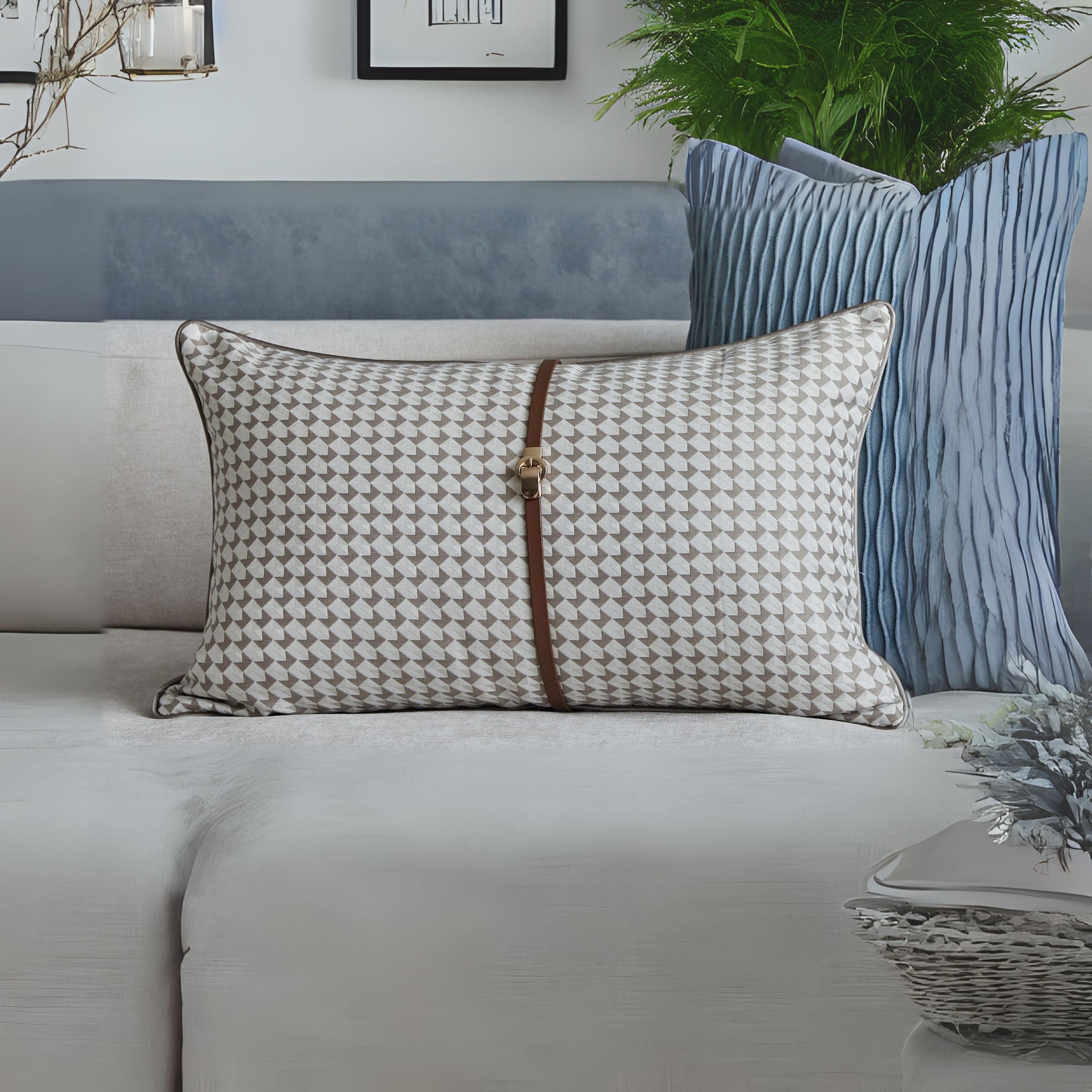 30*60 Peleg Jacquard Cushion - ECC095 -  Cushions - ebarza Furniture UAE | Shop Modern Furniture in Abu Dhabi & Dubai - مفروشات ايبازرا في الامارات | تسوق اثاث عصري وديكورات مميزة في دبي وابوظبي