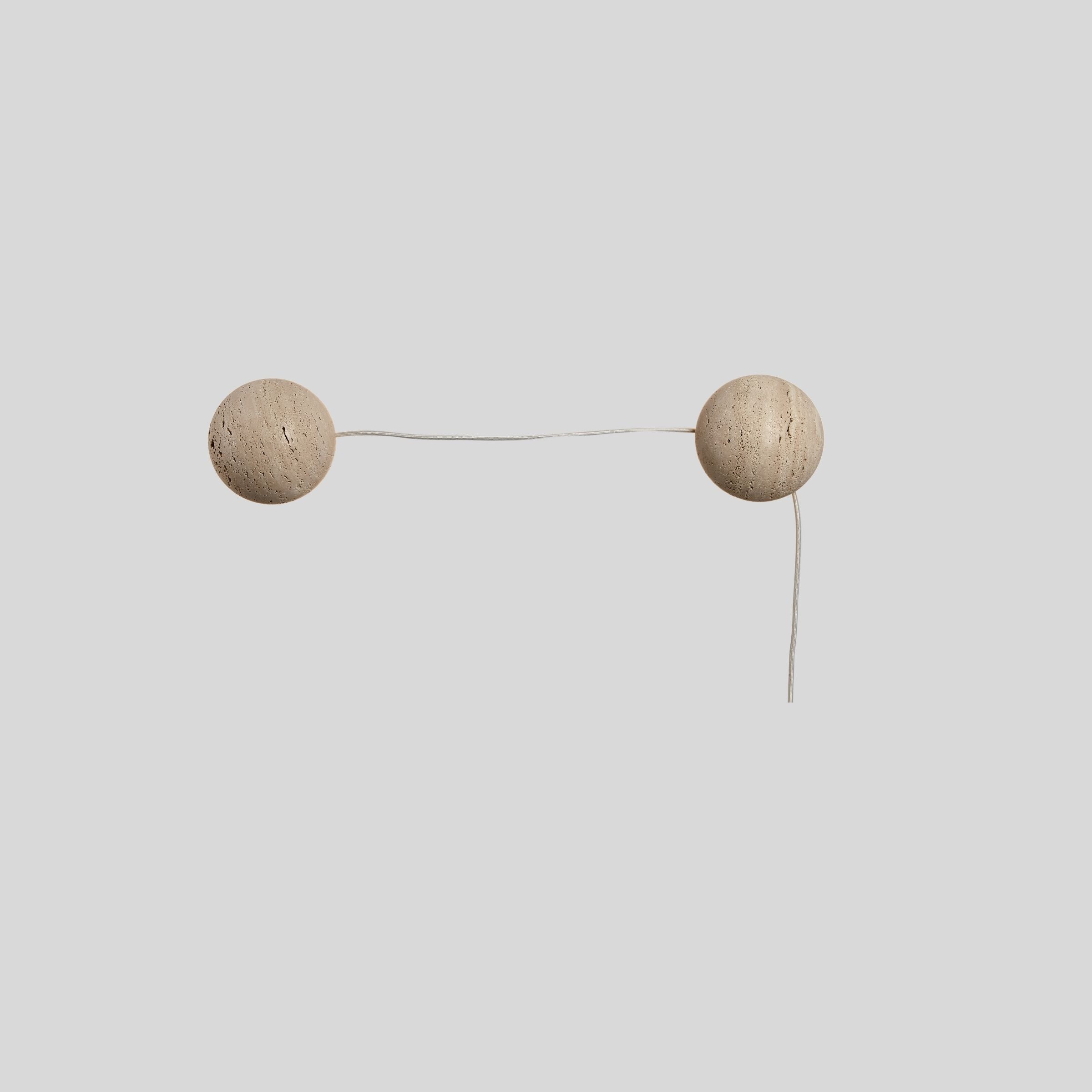 Beige natural Travertine marble Wall lamp 60109-W2 -  Wall Lamps - ebarza Furniture UAE | Shop Modern Furniture in Abu Dhabi & Dubai - مفروشات ايبازرا في الامارات | تسوق اثاث عصري وديكورات مميزة في دبي وابوظبي