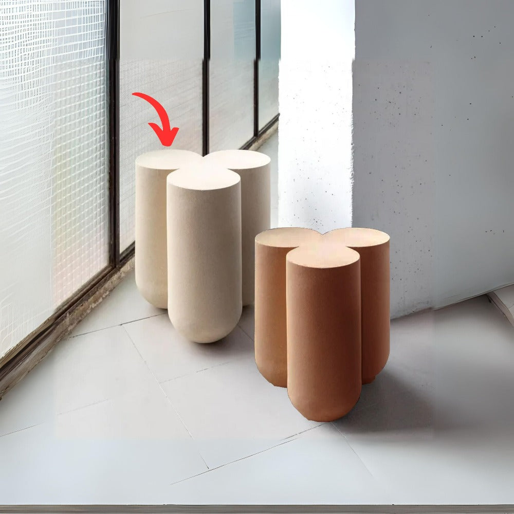 OAK WOOD And BENT WOOD Beige Side Table MLL- CUS21 -  Side Tables - ebarza Furniture UAE | Shop Modern Furniture in Abu Dhabi & Dubai - مفروشات ايبازرا في الامارات | تسوق اثاث عصري وديكورات مميزة في دبي وابوظبي