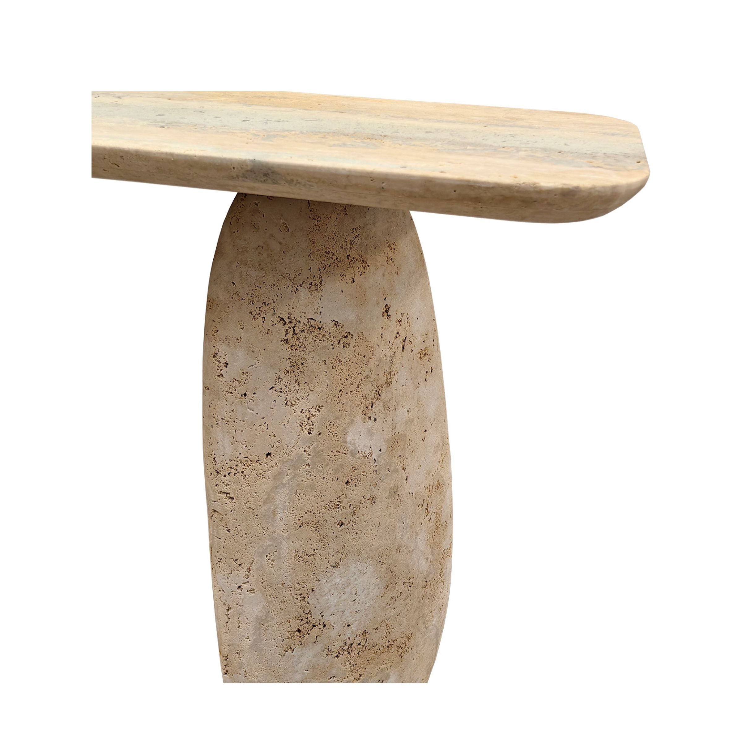 Lisbon Travertine Console Table - 495DTS-160cm -  Consoles - ebarza Furniture UAE | Shop Modern Furniture in Abu Dhabi & Dubai - مفروشات ايبازرا في الامارات | تسوق اثاث عصري وديكورات مميزة في دبي وابوظبي