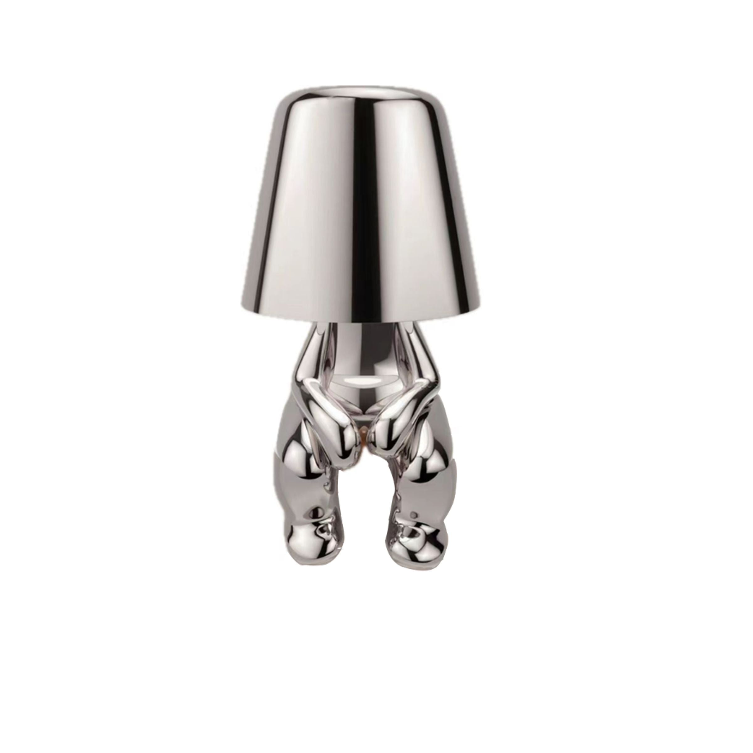 Glossy Silver Rechargeable Table Light HTD-IT1433-042B -  Desk\table Lamps - ebarza Furniture UAE | Shop Modern Furniture in Abu Dhabi & Dubai - مفروشات ايبازرا في الامارات | تسوق اثاث عصري وديكورات مميزة في دبي وابوظبي