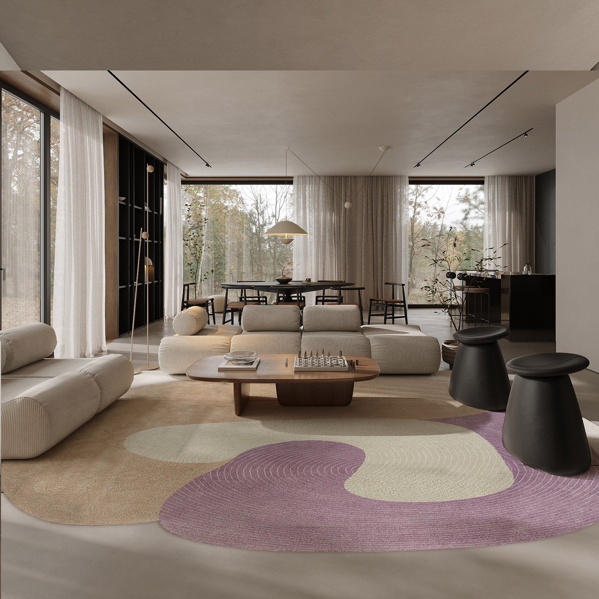 350X100 Cm Beige, Brown & Pink Wool Rug JH-23546 -  Rugs - ebarza Furniture UAE | Shop Modern Furniture in Abu Dhabi & Dubai - مفروشات ايبازرا في الامارات | تسوق اثاث عصري وديكورات مميزة في دبي وابوظبي