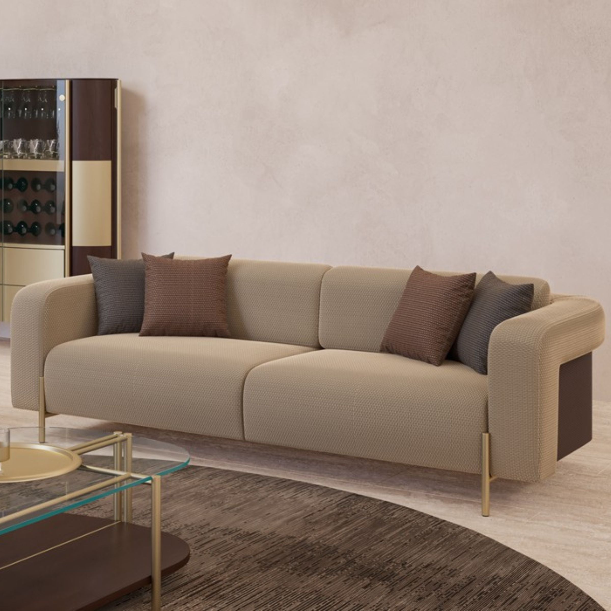 Display Item - Vega 4 Seater Sofa 300cm KOLVEGD01YAS -  DISPLAY ITEM - ebarza Furniture UAE | Shop Modern Furniture in Abu Dhabi & Dubai - مفروشات ايبازرا في الامارات | تسوق اثاث عصري وديكورات مميزة في دبي وابوظبي