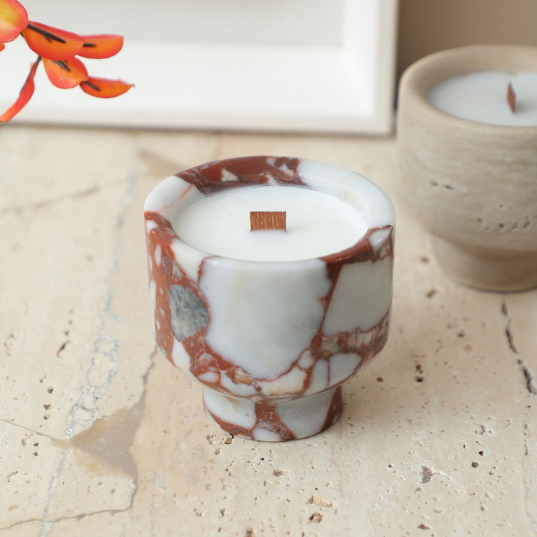 Volcano Natural Stone Candle Cup - FF-T25014 -  Candles - ebarza Furniture UAE | Shop Modern Furniture in Abu Dhabi & Dubai - مفروشات ايبازرا في الامارات | تسوق اثاث عصري وديكورات مميزة في دبي وابوظبي