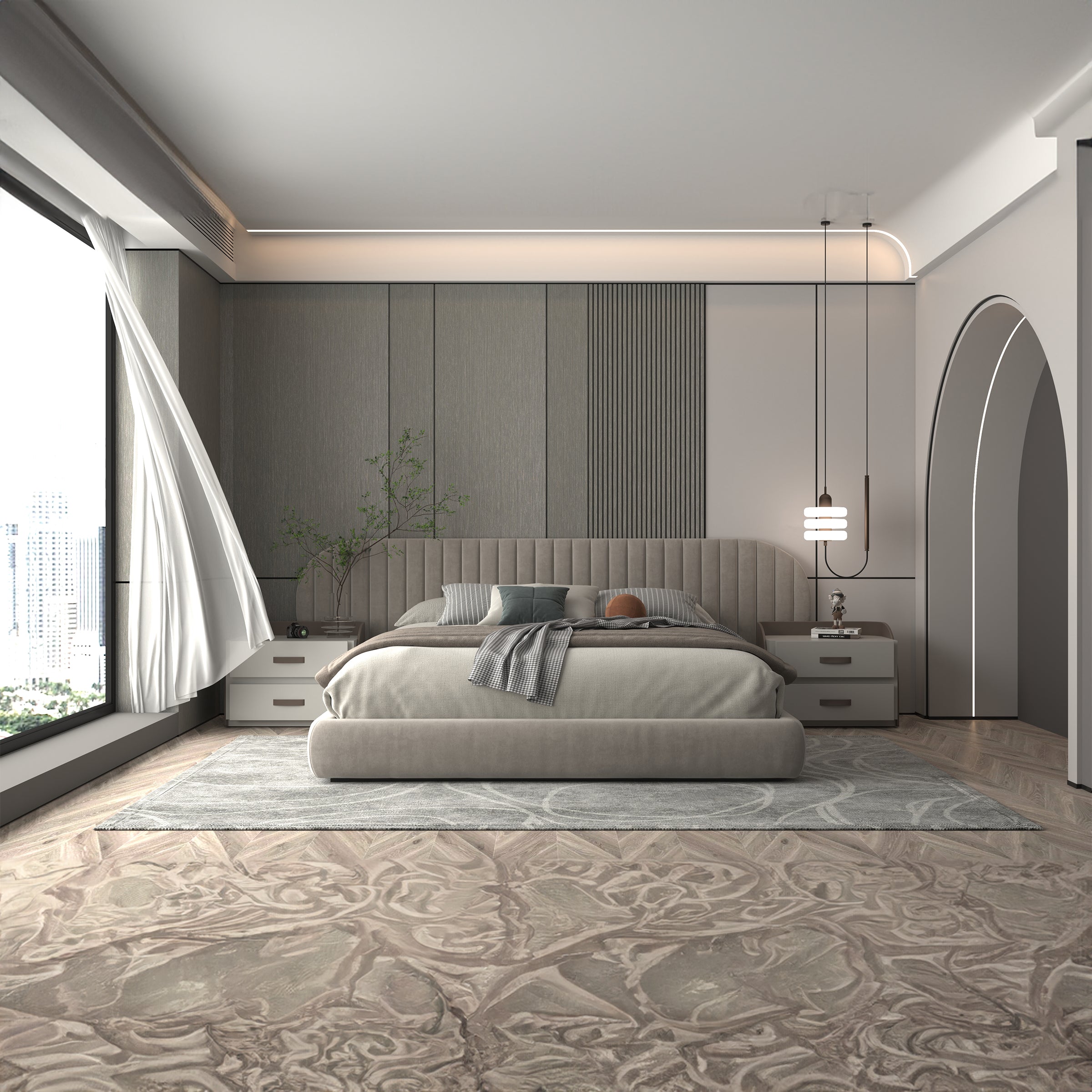 Synchronized MDF Panel (122x280x1.8cm, E2, 700kg/m3, Protective Film) WQ9F2149 -  Wall Panels - ebarza Furniture UAE | Shop Modern Furniture in Abu Dhabi & Dubai - مفروشات ايبازرا في الامارات | تسوق اثاث عصري وديكورات مميزة في دبي وابوظبي