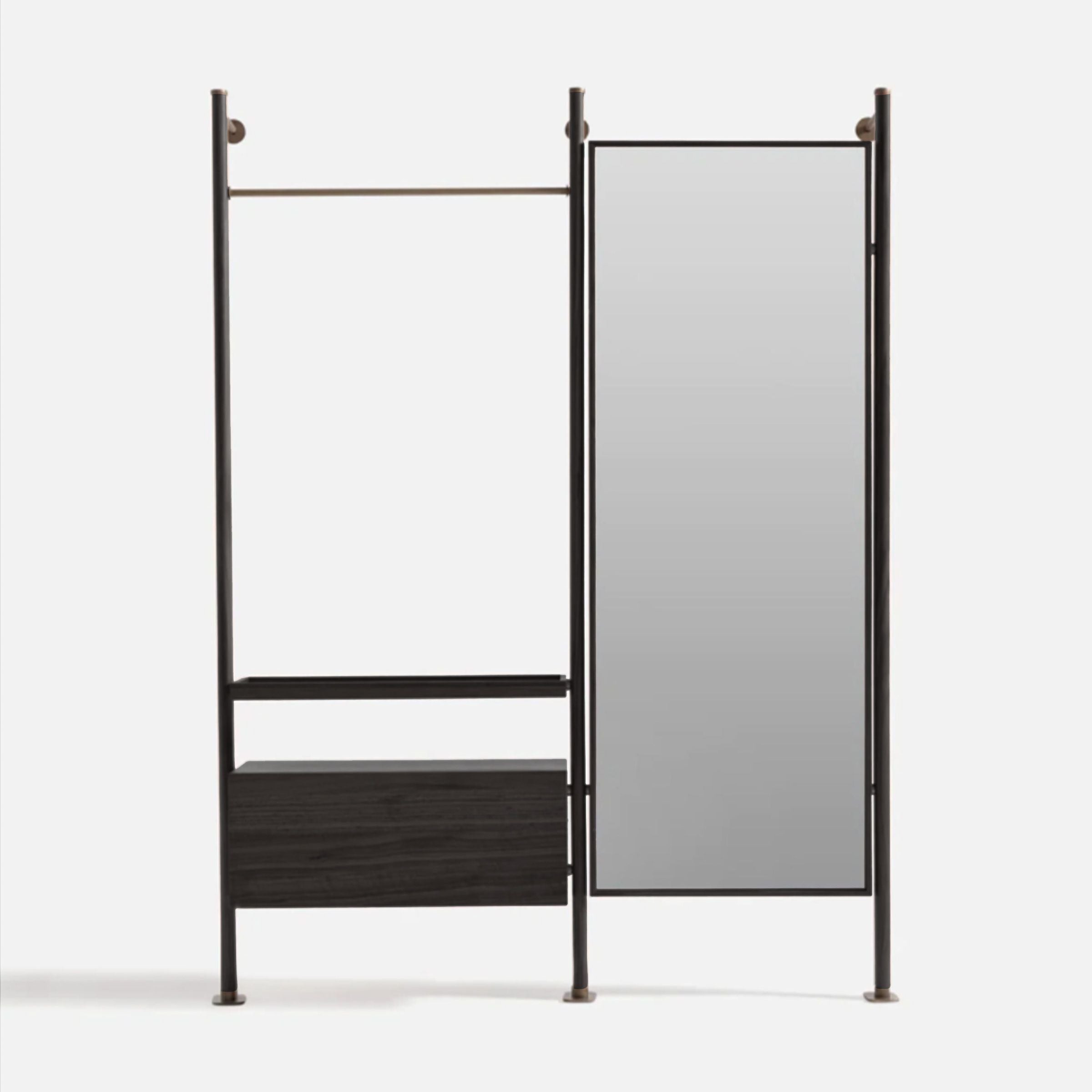 Wagon Black STAND MIRROR MODULE-Black -  Mirrors - ebarza Furniture UAE | Shop Modern Furniture in Abu Dhabi & Dubai - مفروشات ايبازرا في الامارات | تسوق اثاث عصري وديكورات مميزة في دبي وابوظبي