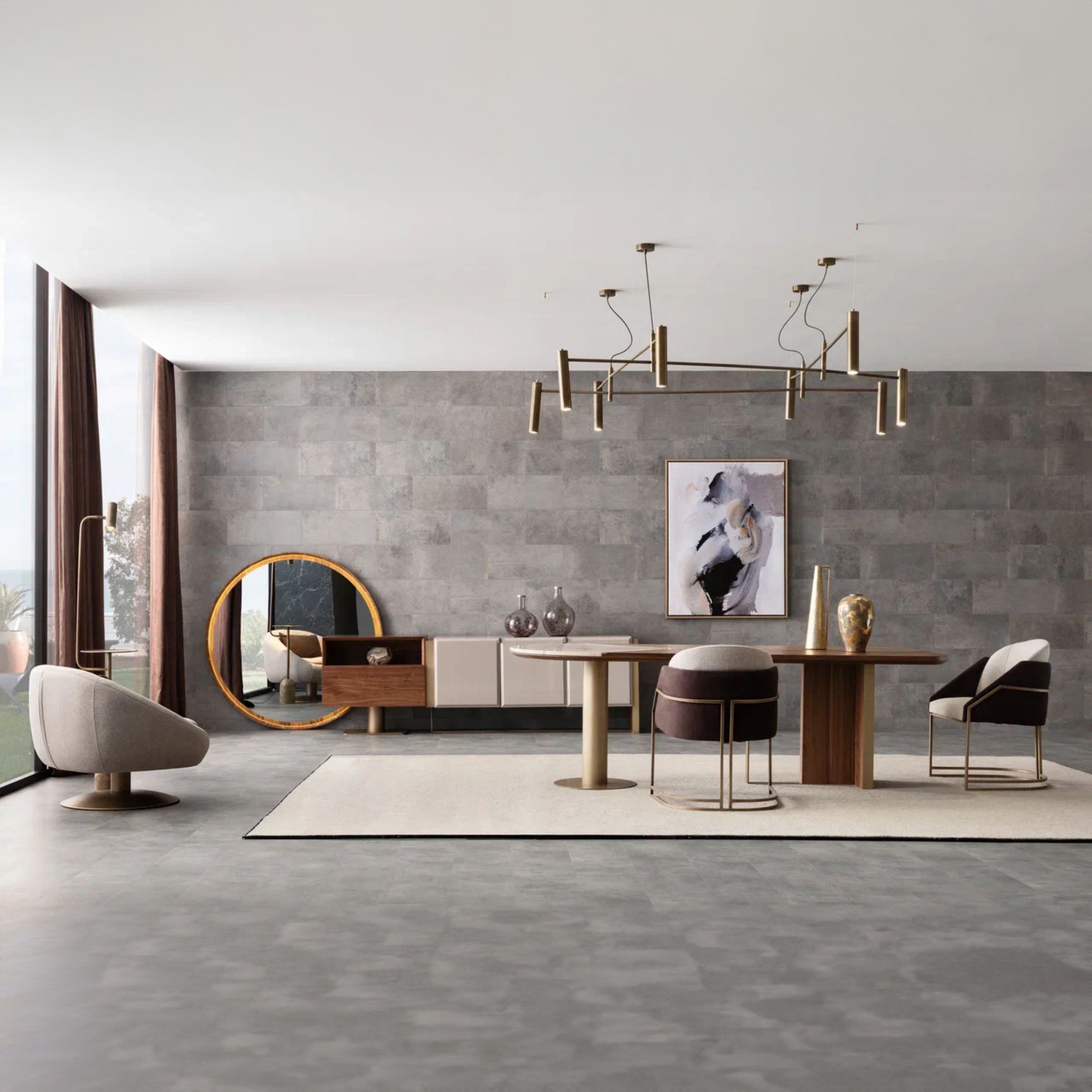 Wagon Walnut CONSOLE MIRROR WN-Mirror-Walnut -  Mirrors - ebarza Furniture UAE | Shop Modern Furniture in Abu Dhabi & Dubai - مفروشات ايبازرا في الامارات | تسوق اثاث عصري وديكورات مميزة في دبي وابوظبي
