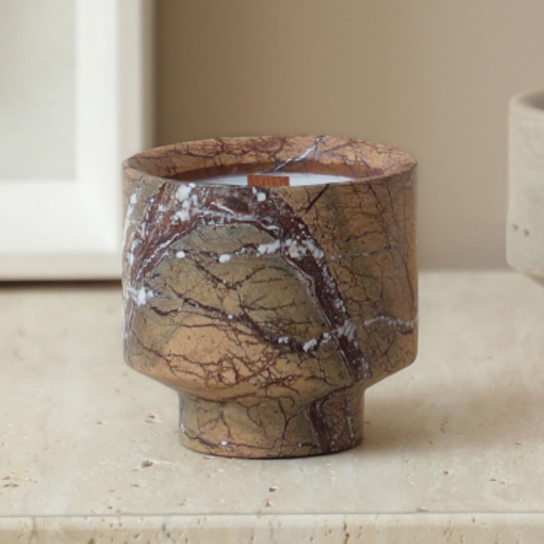 Wilderness Natural Stone Candle Cup - FF-T25012 -  Candles - ebarza Furniture UAE | Shop Modern Furniture in Abu Dhabi & Dubai - مفروشات ايبازرا في الامارات | تسوق اثاث عصري وديكورات مميزة في دبي وابوظبي