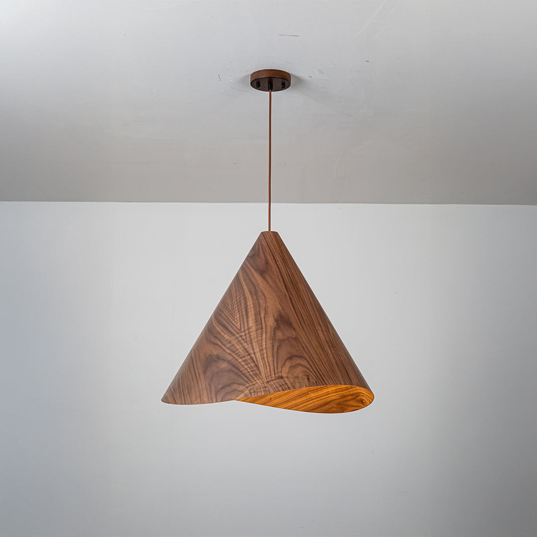 Wood Wave Pendant Lamp - Walnut Wood Color MYCP-DLBA-Walnut-XL -  Pendant Lamps - ebarza Furniture UAE | Shop Modern Furniture in Abu Dhabi & Dubai - مفروشات ايبازرا في الامارات | تسوق اثاث عصري وديكورات مميزة في دبي وابوظبي