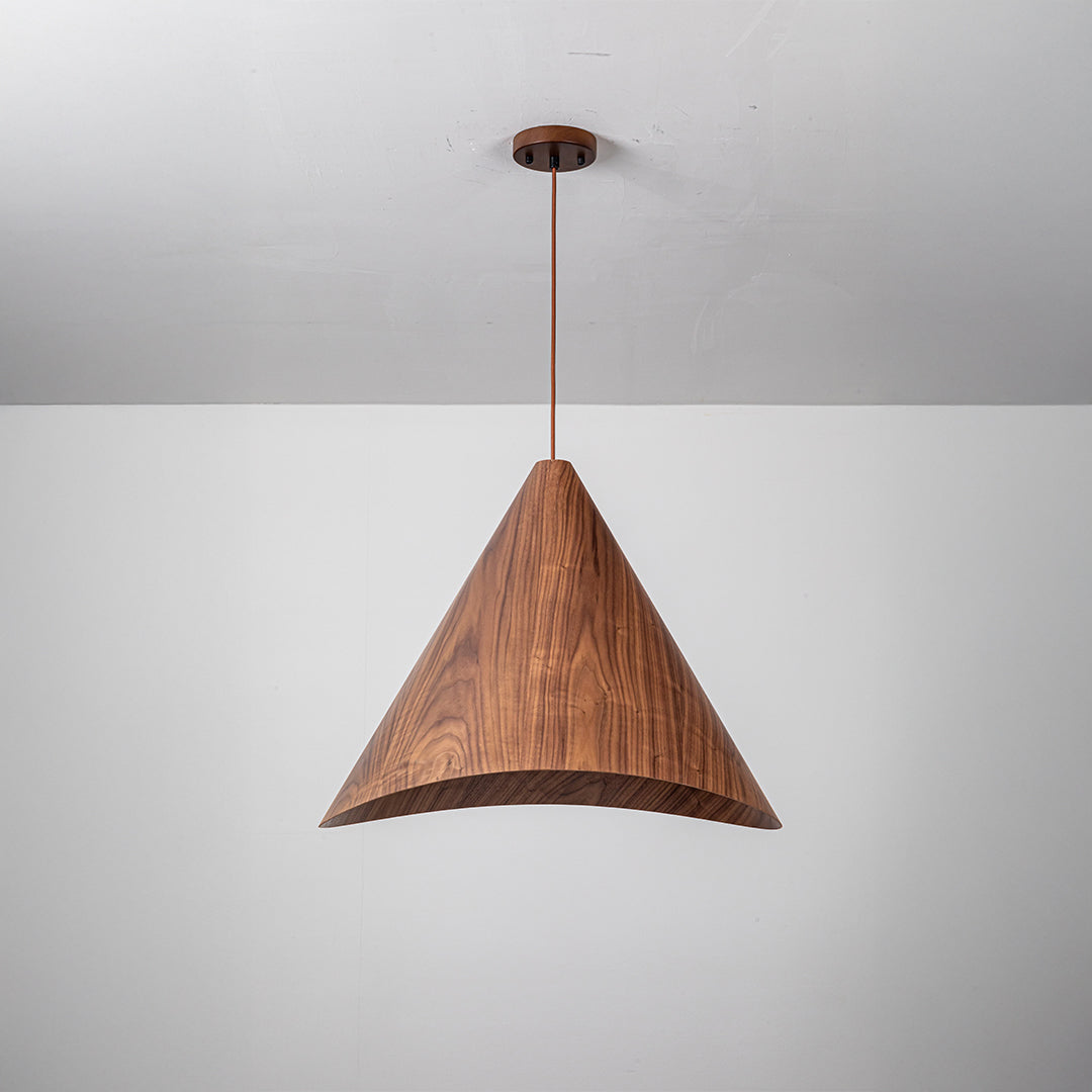 Wood Wave Pendant Lamp - Walnut Wood Color MYCP-DLBA-Walnut-XL -  Pendant Lamps - ebarza Furniture UAE | Shop Modern Furniture in Abu Dhabi & Dubai - مفروشات ايبازرا في الامارات | تسوق اثاث عصري وديكورات مميزة في دبي وابوظبي