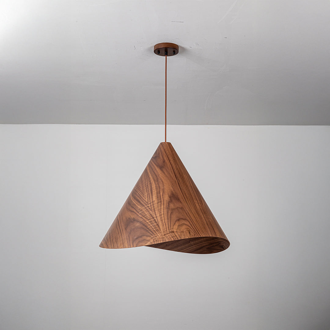 Wood Wave Pendant Lamp - Walnut Wood Color MYCP-DLBA-Walnut-XL -  Pendant Lamps - ebarza Furniture UAE | Shop Modern Furniture in Abu Dhabi & Dubai - مفروشات ايبازرا في الامارات | تسوق اثاث عصري وديكورات مميزة في دبي وابوظبي