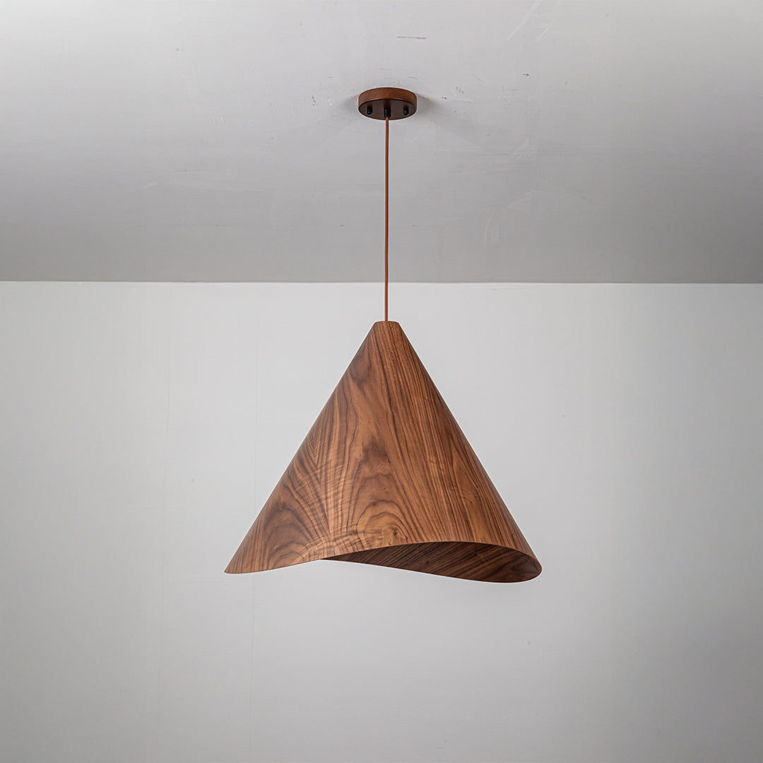 Wood Wave Pendant Lamp - Walnut Wood Color MYCP-DLBA-Walnut-XL -  Pendant Lamps - ebarza Furniture UAE | Shop Modern Furniture in Abu Dhabi & Dubai - مفروشات ايبازرا في الامارات | تسوق اثاث عصري وديكورات مميزة في دبي وابوظبي