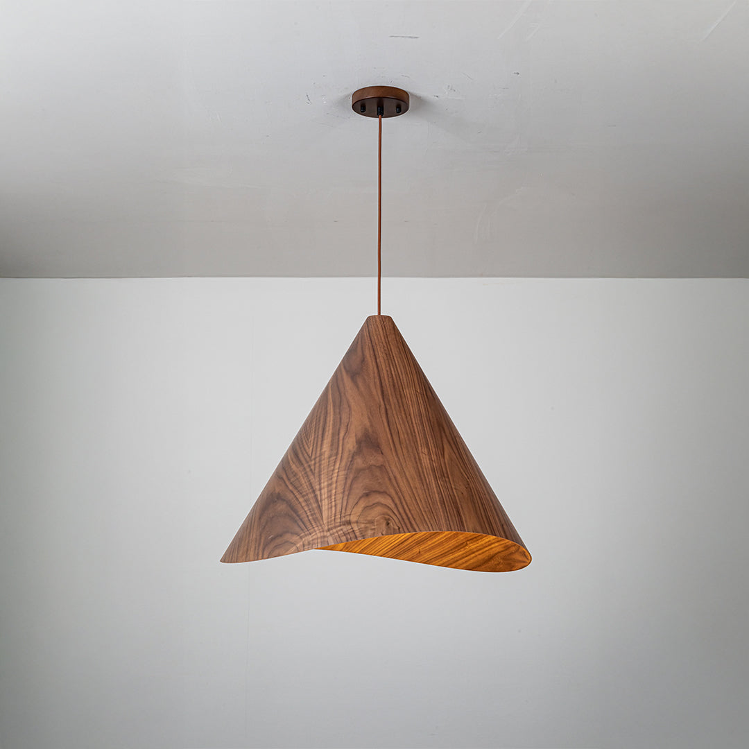 Wood Wave Pendant Lamp - Walnut Wood Color MYCP-DLBA-Walnut-XL -  Pendant Lamps - ebarza Furniture UAE | Shop Modern Furniture in Abu Dhabi & Dubai - مفروشات ايبازرا في الامارات | تسوق اثاث عصري وديكورات مميزة في دبي وابوظبي