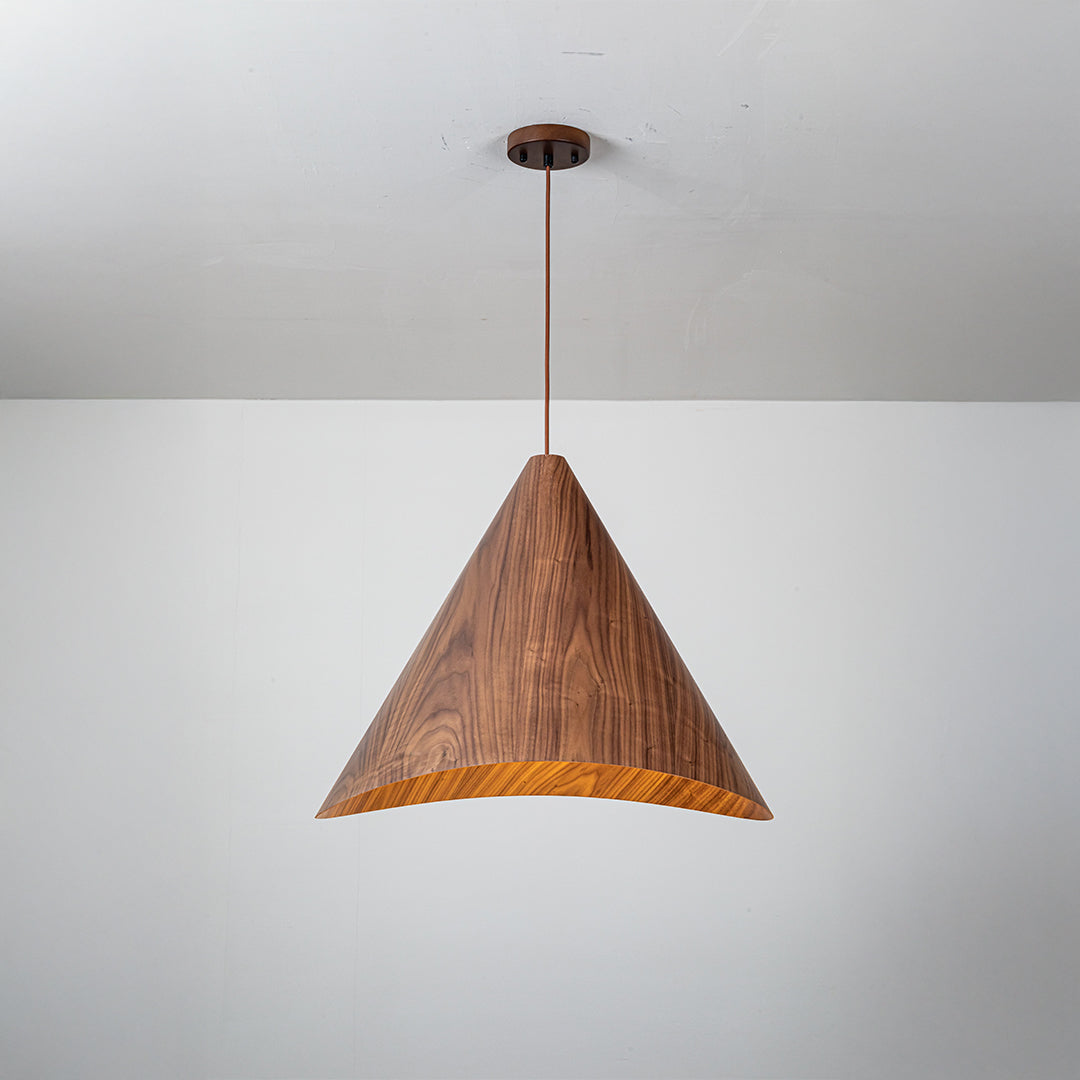 Wood Wave Pendant Lamp - Walnut Wood Color MYCP-DLBA-Walnut-XL -  Pendant Lamps - ebarza Furniture UAE | Shop Modern Furniture in Abu Dhabi & Dubai - مفروشات ايبازرا في الامارات | تسوق اثاث عصري وديكورات مميزة في دبي وابوظبي