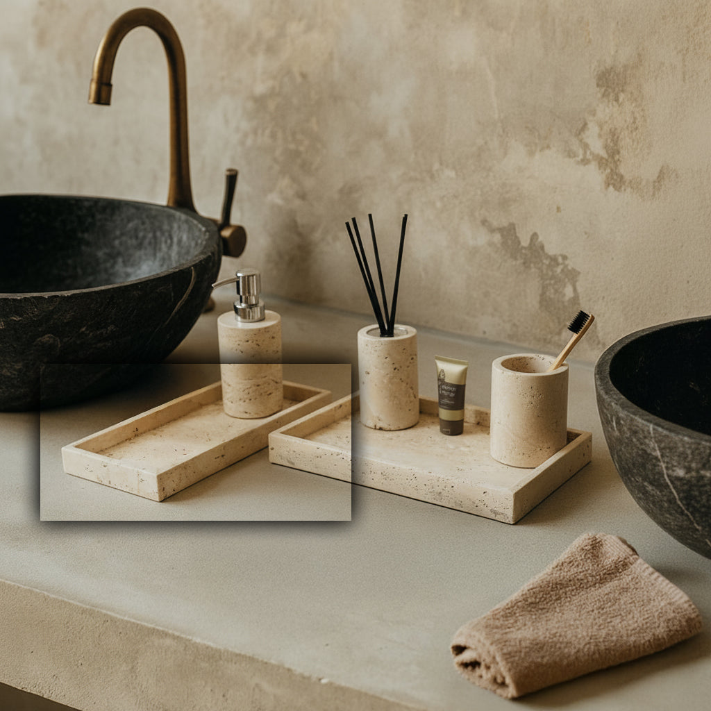 Yellow Travertine Medium Tray RHB834