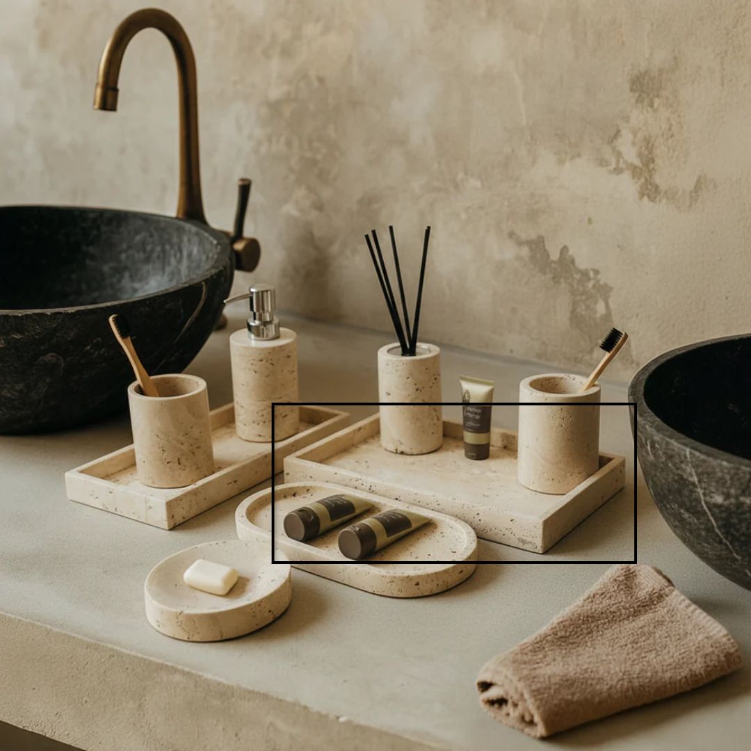 Yellow Travertine Medium Tray RHB834