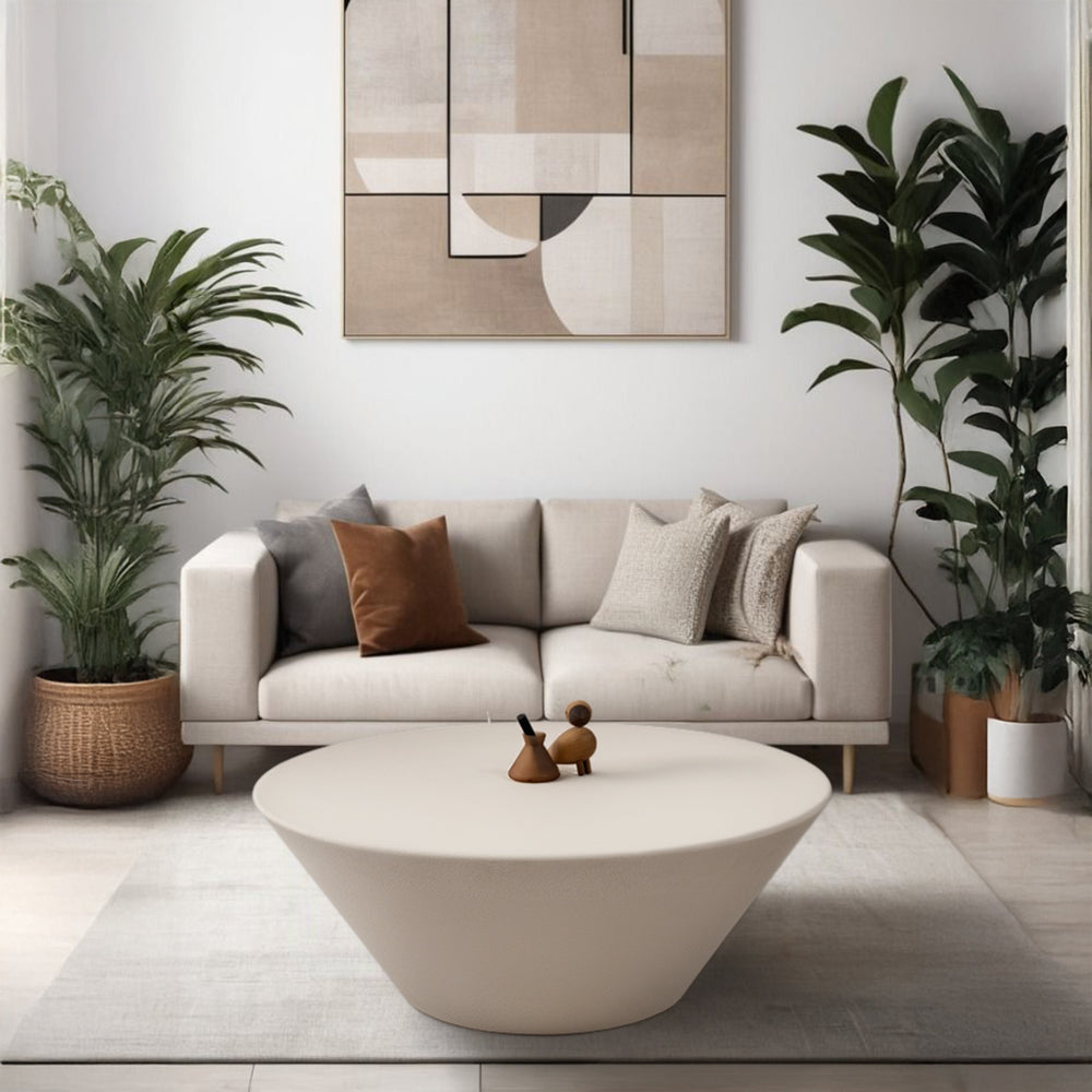Zhuozi Textured Beige Coffee Table - 21-1171 table -  Coffee Tables - ebarza Furniture UAE | Shop Modern Furniture in Abu Dhabi & Dubai - مفروشات ايبازرا في الامارات | تسوق اثاث عصري وديكورات مميزة في دبي وابوظبي