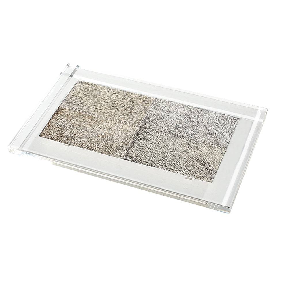 Acrylic & Hair-On-Hide Tray Fd-Yl21005C -  Trays - ebarza Furniture UAE | Shop Modern Furniture in Abu Dhabi & Dubai - مفروشات ايبازرا في الامارات | تسوق اثاث عصري وديكورات مميزة في دبي وابوظبي