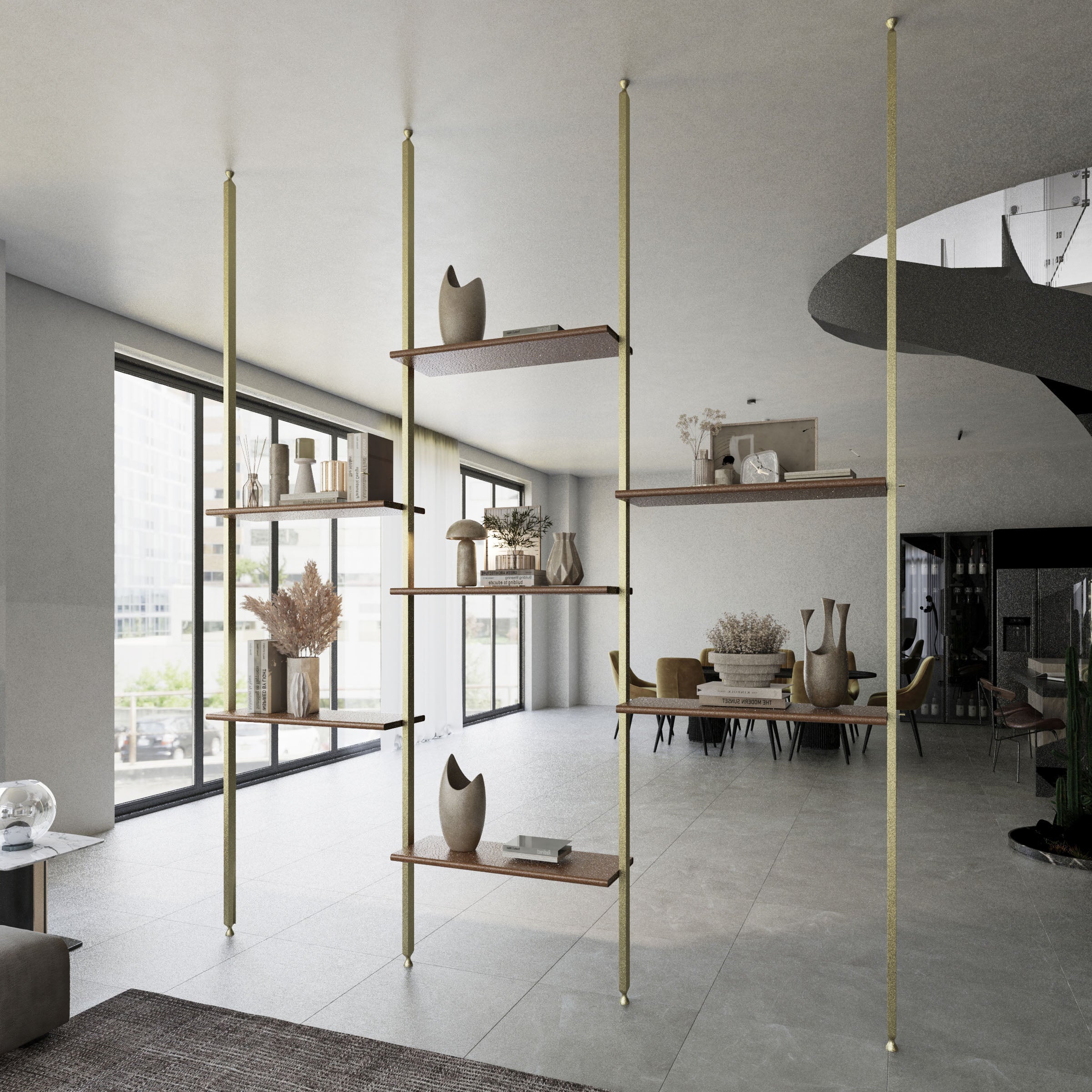 Antik Closet/partition Main Profile With LED  350cm  Antik Color W-AL-10-1-0739 -  Cabinets - ebarza Furniture UAE | Shop Modern Furniture in Abu Dhabi & Dubai - مفروشات ايبازرا في الامارات | تسوق اثاث عصري وديكورات مميزة في دبي وابوظبي