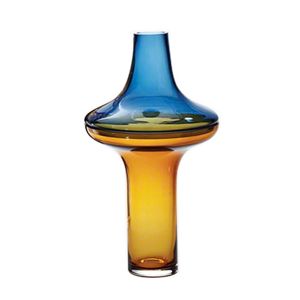 Amber & Blue Glass Vase FL-Zs254C -  Vases - ebarza Furniture UAE | Shop Modern Furniture in Abu Dhabi & Dubai - مفروشات ايبازرا في الامارات | تسوق اثاث عصري وديكورات مميزة في دبي وابوظبي