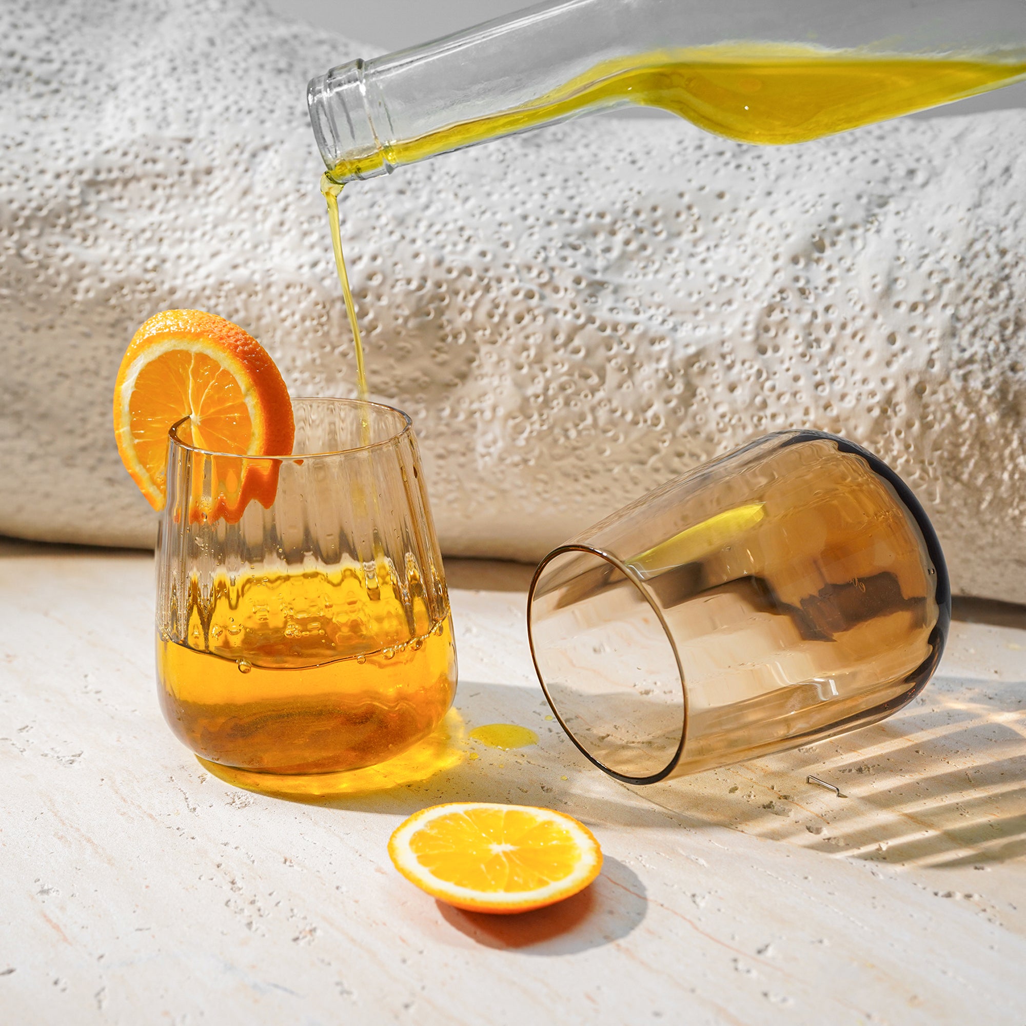 Amber Drinking Glass 370ml 23F040E2 -  Drinkware - ebarza Furniture UAE | Shop Modern Furniture in Abu Dhabi & Dubai - مفروشات ايبازرا في الامارات | تسوق اثاث عصري وديكورات مميزة في دبي وابوظبي