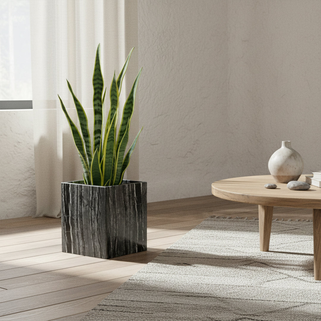 Ancient Wood Grain Marble Trash Can SBK891-8 -  Bathroom Accessories - ebarza Furniture UAE | Shop Modern Furniture in Abu Dhabi & Dubai - مفروشات ايبازرا في الامارات | تسوق اثاث عصري وديكورات مميزة في دبي وابوظبي