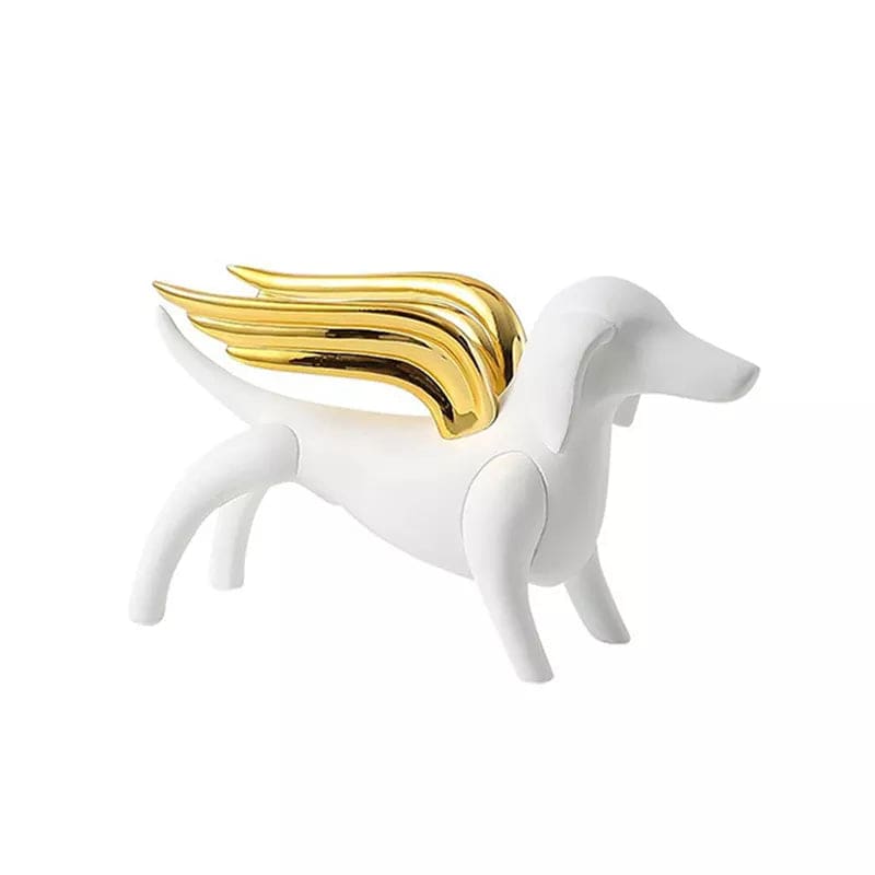 Angel Dog White Fc-Sz22032A -  Home Decor Figurines - ebarza Furniture UAE | Shop Modern Furniture in Abu Dhabi & Dubai - مفروشات ايبازرا في الامارات | تسوق اثاث عصري وديكورات مميزة في دبي وابوظبي