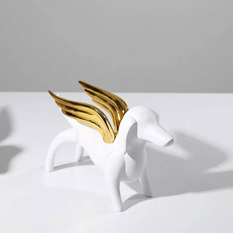 Angel Dog White Fc-Sz22032A -  Home Decor Figurines - ebarza Furniture UAE | Shop Modern Furniture in Abu Dhabi & Dubai - مفروشات ايبازرا في الامارات | تسوق اثاث عصري وديكورات مميزة في دبي وابوظبي
